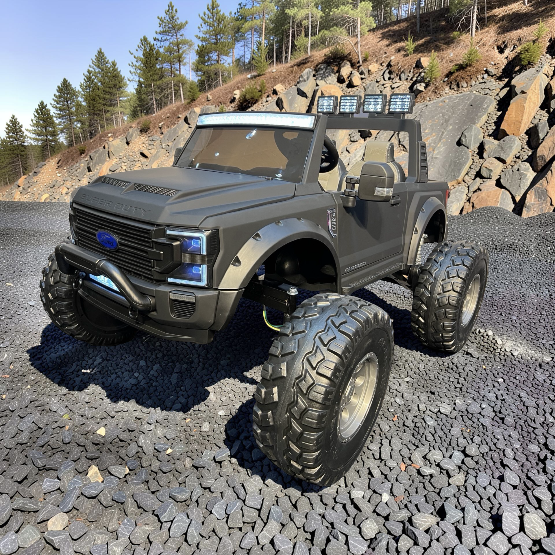 2026 Ford F-450 Lifted Kids Ride-On Truck – XXL 2-Seater (Ages 3–8), 180W 4 Motors, Leather Seats, Off-Road Rubber Tires, LED Lights, Bluetooth Speakers & Parental Remote Control