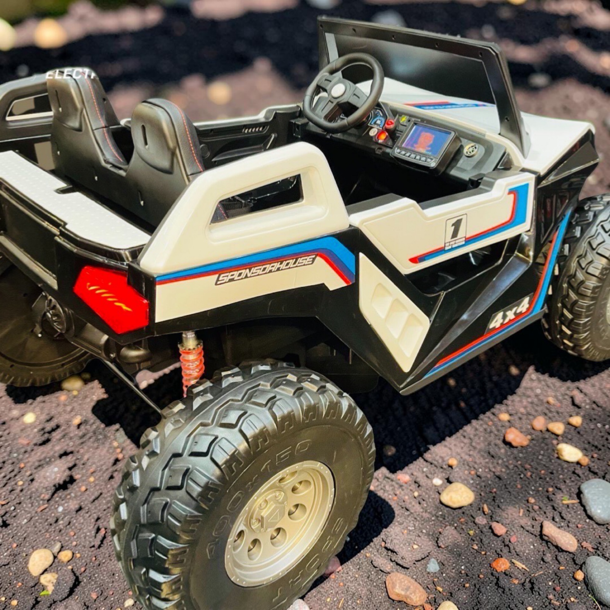 2026 XXL Dune Buggy ZX Kids Ride-On – 2 Seater (Ages 3–12), 180W 4 Motors, Off-Road Rubber Tires, Leather Seats, Touchscreen LCD, LED Lights, Bluetooth & Parental Remote Control