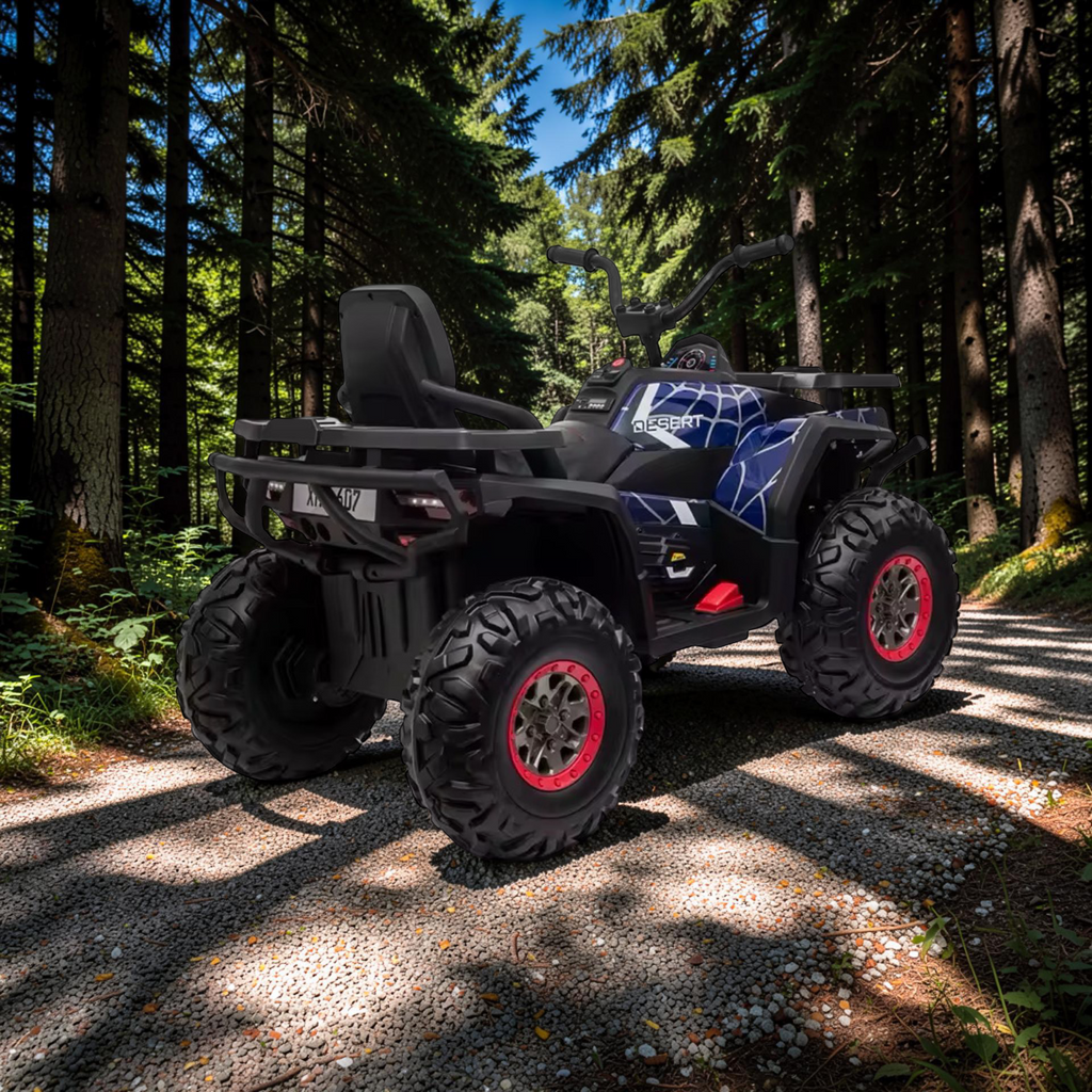 2026 XL Electronix Kids ATV Ride-On – 90W 4 Motors 4x4, Rugged Rubber Tires, Leather Seat, LED Lights (Ages 2–8)