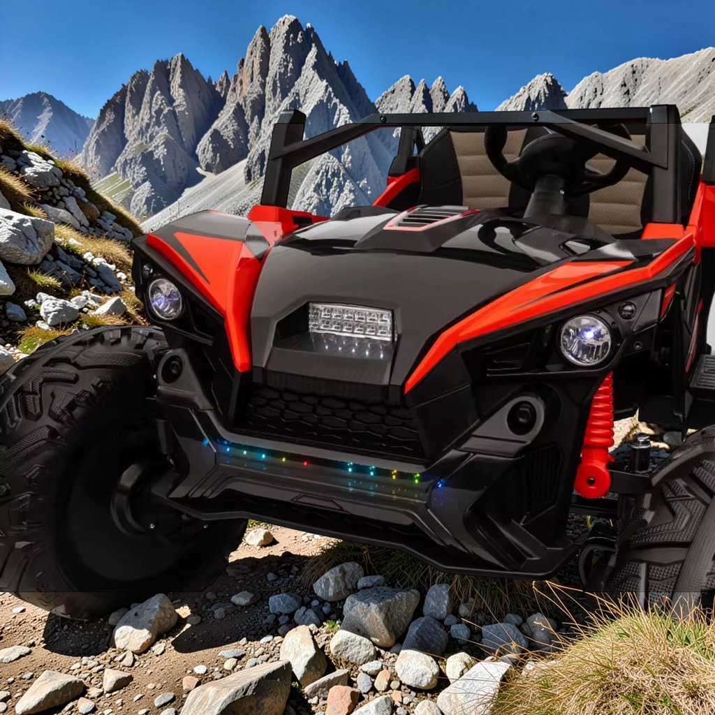 2026 XXL Electronix Dune Buggy Sport Kids 2-Seater Ride-On – 180W 4 Motors, Leather Seats, Rubber Tires, LED Lights, Bluetooth Speakers & Remote Control (Ages 3–8)