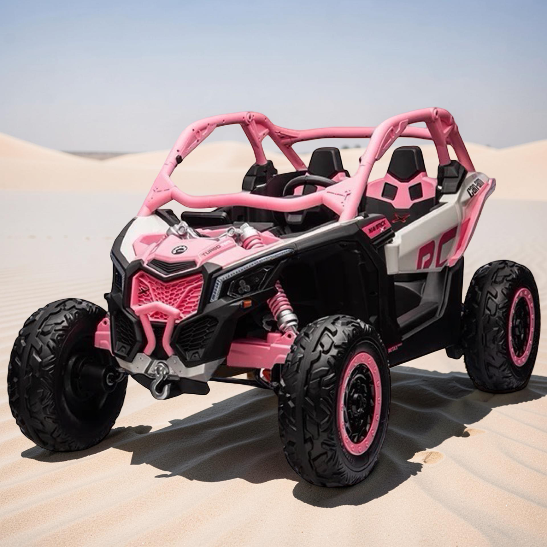 2026 Maverick Lifted Kids Ride-On UTV – XXL 2-Seater (Ages 3–8), 200W 4 Motors, Leather Seats, Off-Road Rubber Tires, LED Lights, Bluetooth Speakers & Parental Remote Control