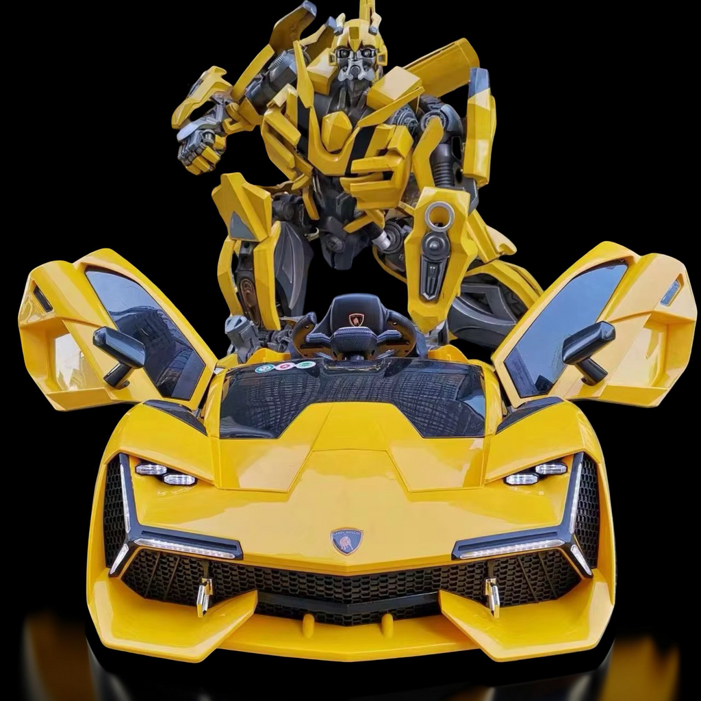 2026 Large (Ages 1–6) 50W Dual-Motor Transformer Sport Car Kids Ride-On – Hydraulic Butterfly Doors, LED Lights, Bluetooth Speakers & Parental Remote Control