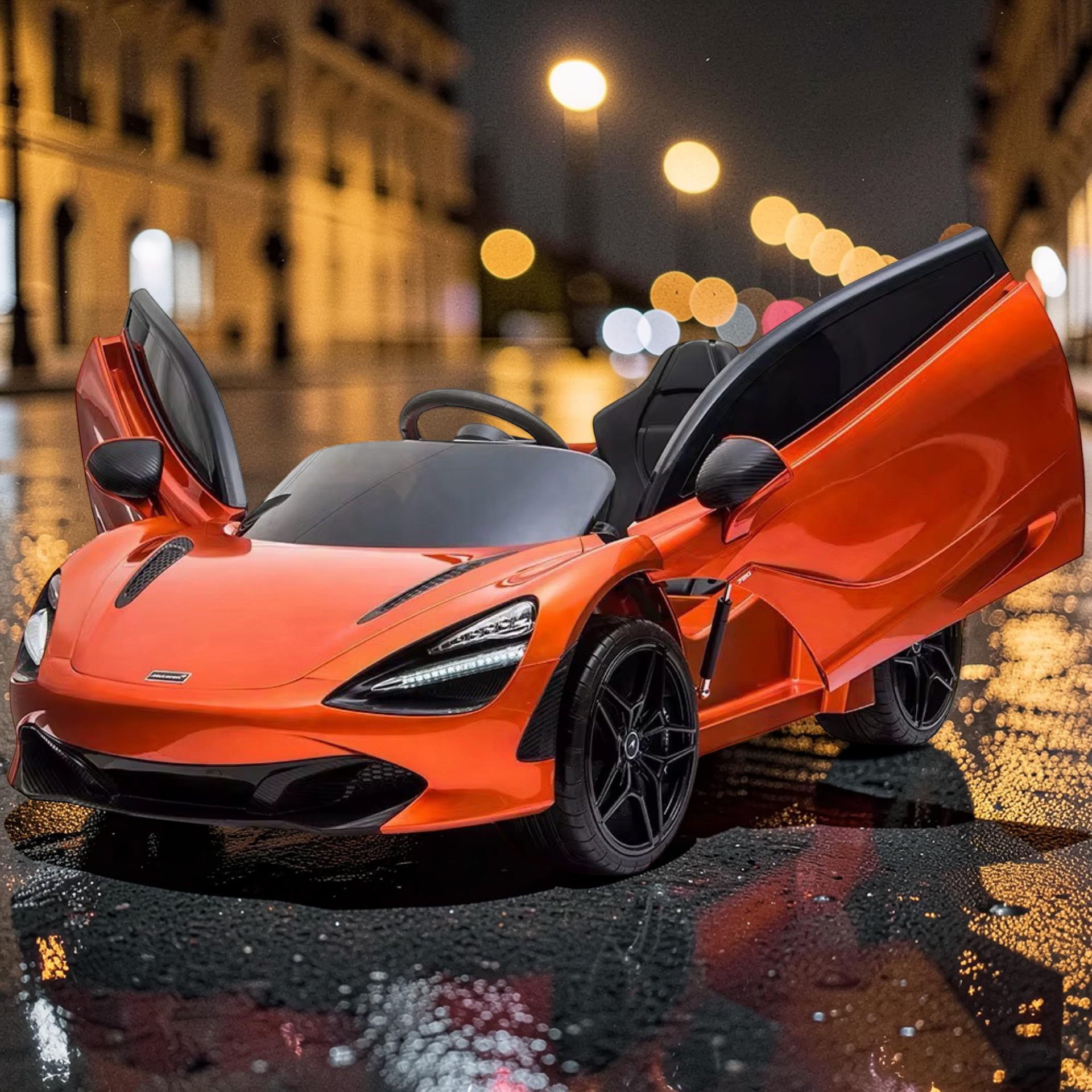 2026 XL McLaren Kids Ride-On Car – 90W Dual Motor, Leather Seat, Butterfly Doors, LED Lights, Bluetooth & Remote Control
