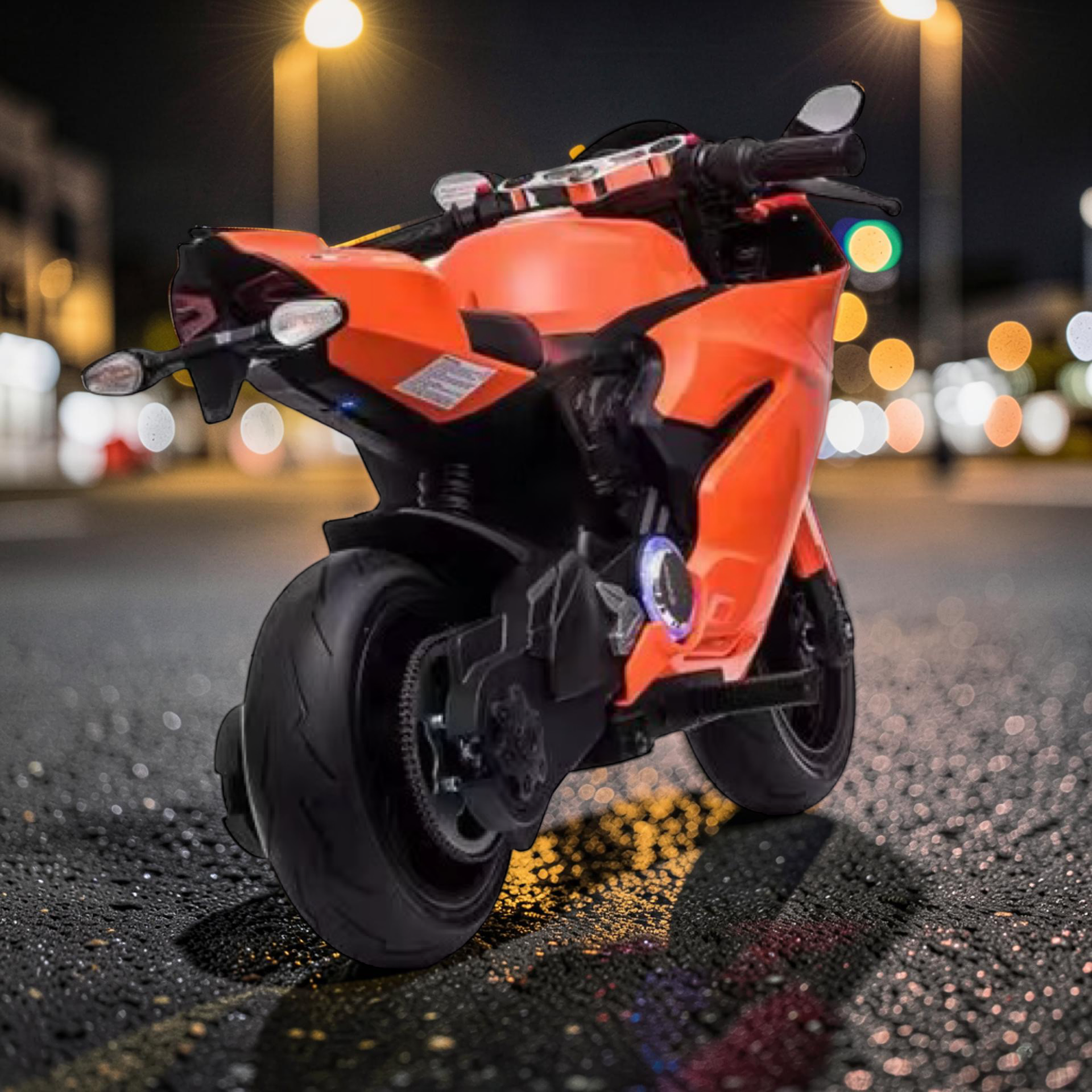 2026 XXL Premium Performance Ducati Kids Electric Motorcycle – 250W Motor, Leather Seat, Rubber Wheels, LED Lights & Bluetooth Speakers