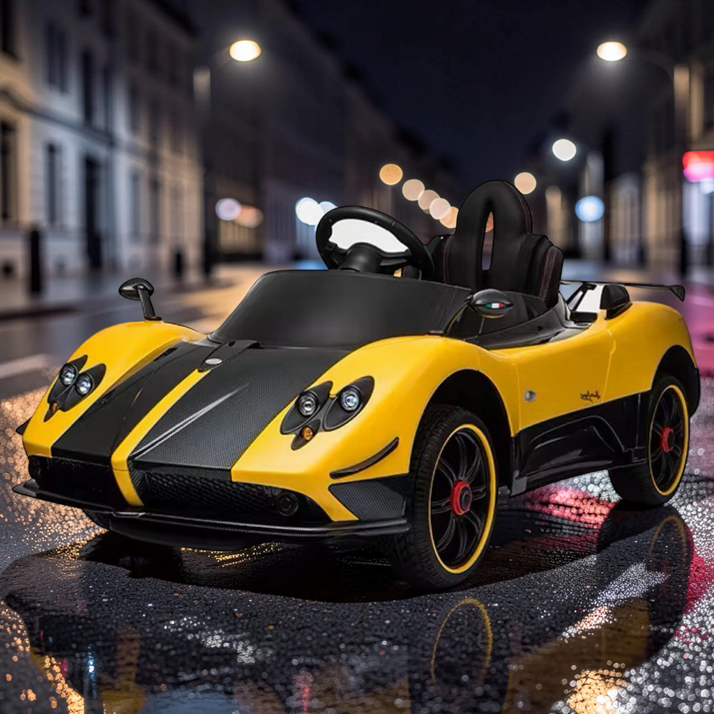 2026 XL Pagani Kids Ride-On Car – Dual 75W Motors, Leather Seat, LED Lights, Touchscreen LCD, Bluetooth & Remote Control