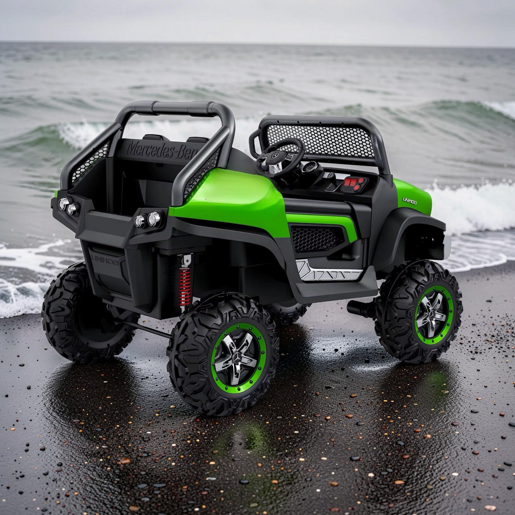 2026 XXL 2-Seater Mercedes-Benz UTV Ride-On (150W, 4 Motors) – Leather Seats, Rubber Tires, LED Lights, Bluetooth & Remote Control