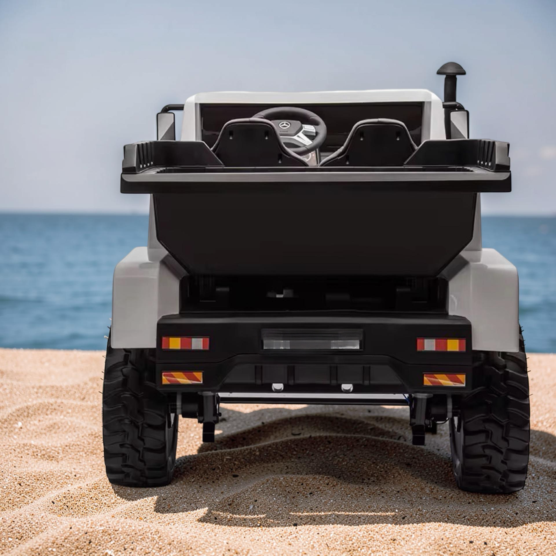 2026 XXL Mercedes-Benz Kids Dump Truck Ride-On – 4 Motors, Hydraulic Dump Bed, 2-Seater, Remote Control, LED Lights, Bluetooth