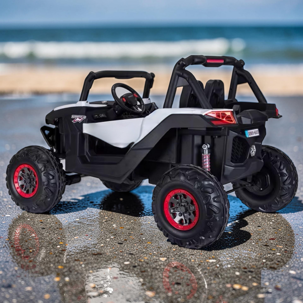 2026 XXL UTV Z Kids 2-Seater Ride-On – 90W 4 Motors, Leather Seats, Rubber Tires, Touchscreen LCD, LED Lights, Bluetooth, Remote Control (Ages 3–8)