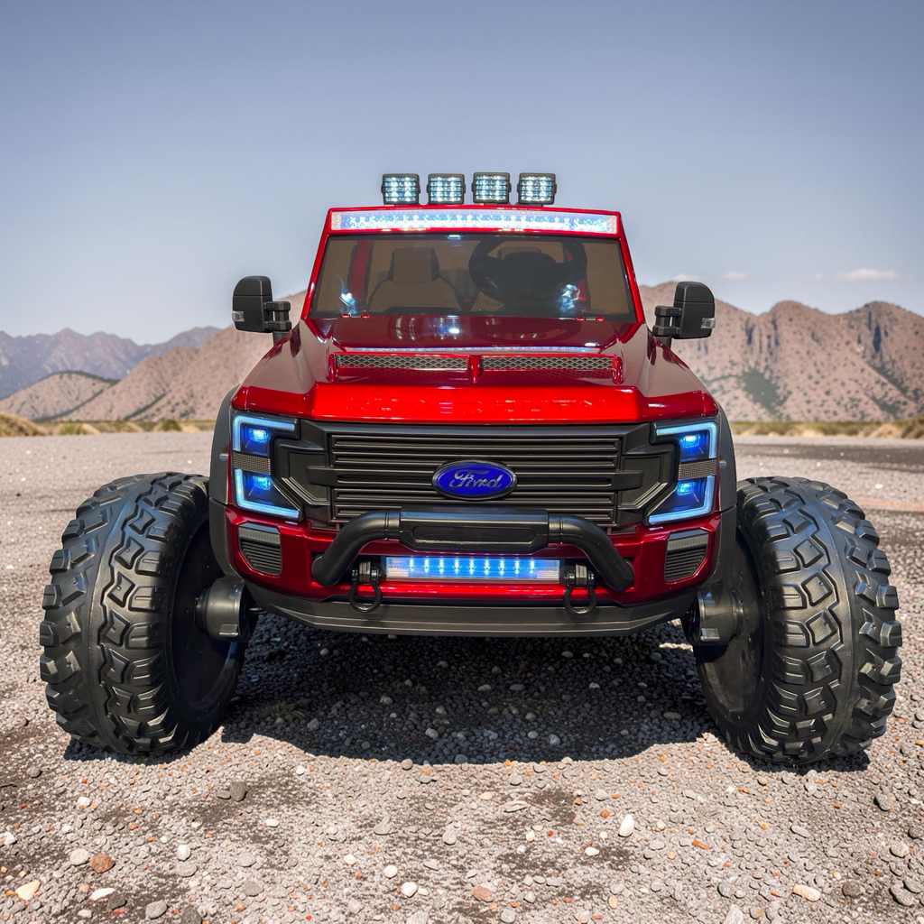 2026 Ford F-450 Lifted Kids Ride-On Truck – XXL 2-Seater (Ages 3–8), 180W 4 Motors, Leather Seats, Off-Road Rubber Tires, LED Lights, Bluetooth Speakers & Parental Remote Control