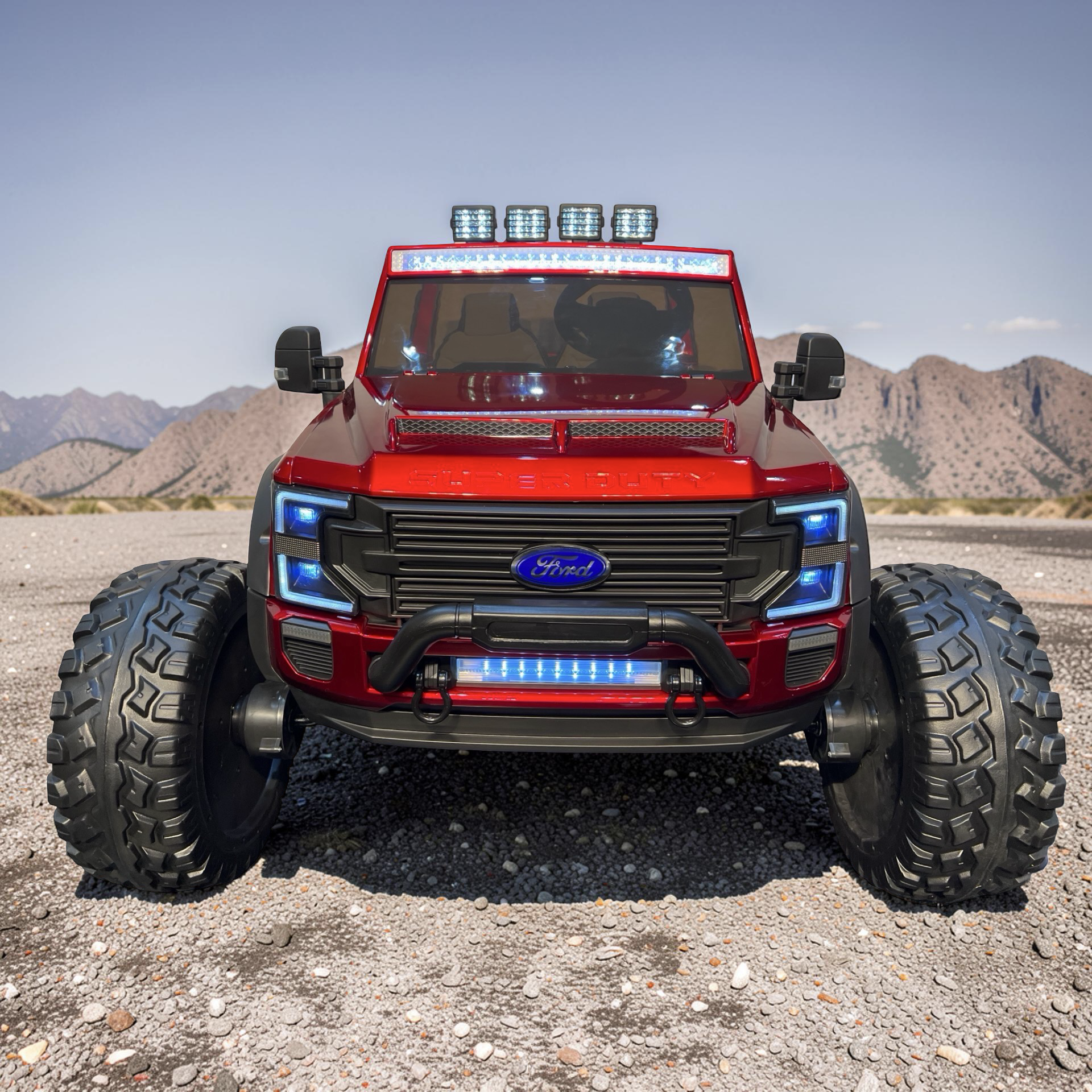2026 Ford F-450 Lifted Kids Ride-On Truck – XXL 2-Seater (Ages 3–8), 180W 4 Motors, Leather Seats, Off-Road Rubber Tires, LED Lights, Bluetooth Speakers & Parental Remote Control