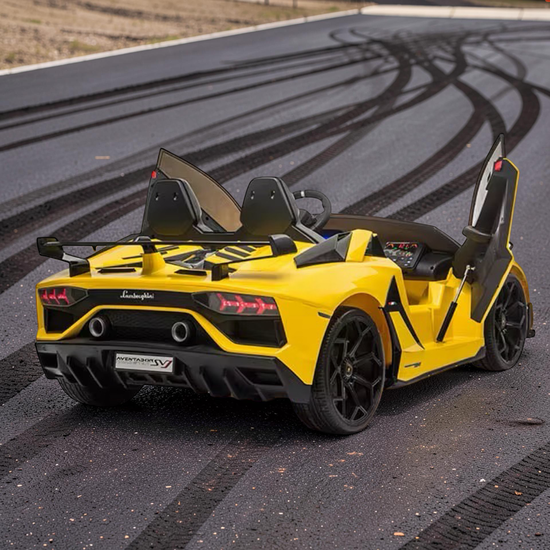 2026 XXL Lamborghini Aventador Kids Ride-On Car – 2 Motors, 2-Seater, Drift Mode, Hydraulic Doors, Remote Control (Ages 3–10)