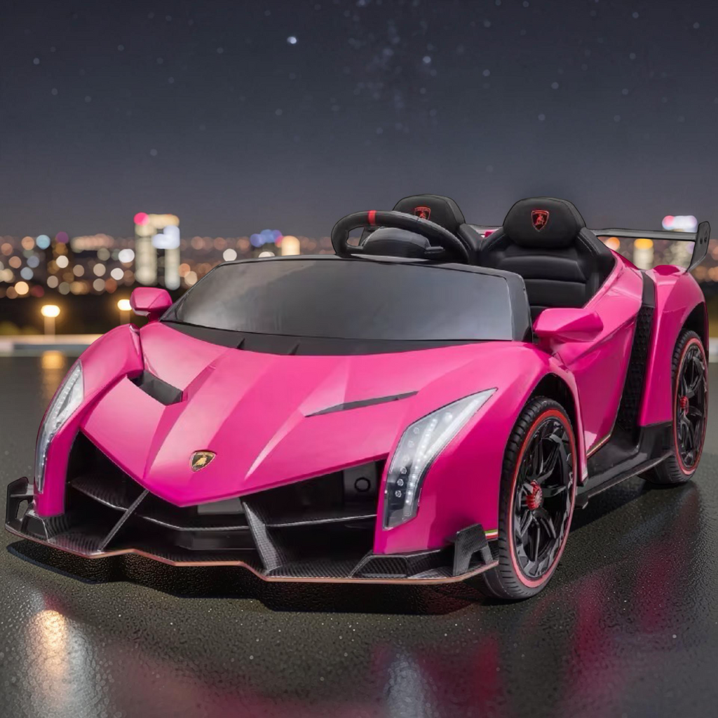 2026 XL Lamborghini Kids 2-Seater Ride-On Car – Dual Motors, Hydraulic Butterfly Doors, LED Lights, Remote Control (Ages 1–8)