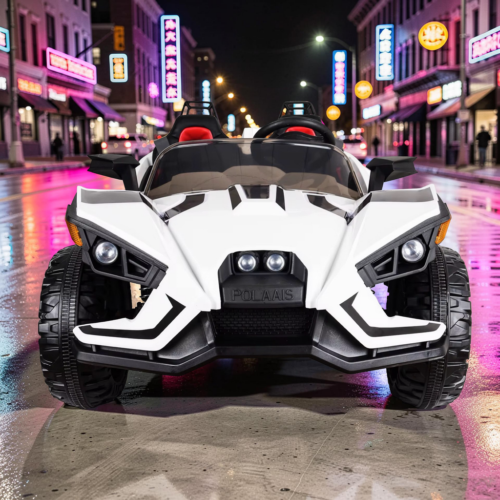 2026 XL 2-Seater Slingshot Kids Ride-On – Dual 90W Motors, Leather Seats, Rubber Tires, LED Lights, Bluetooth & Remote Control