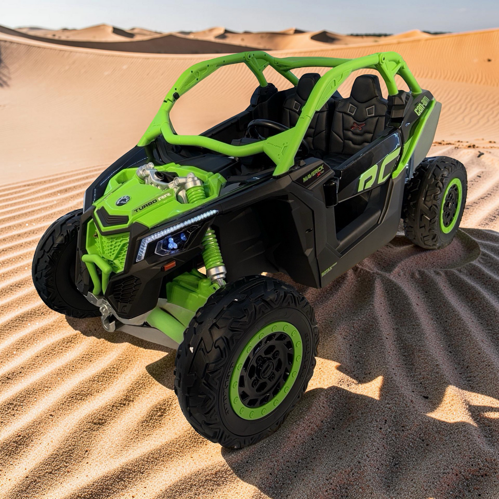 2026 Maverick Lifted Kids Ride-On UTV – XXL 2-Seater (Ages 3–8), 200W 4 Motors, Leather Seats, Off-Road Rubber Tires, LED Lights, Bluetooth Speakers & Parental Remote Control