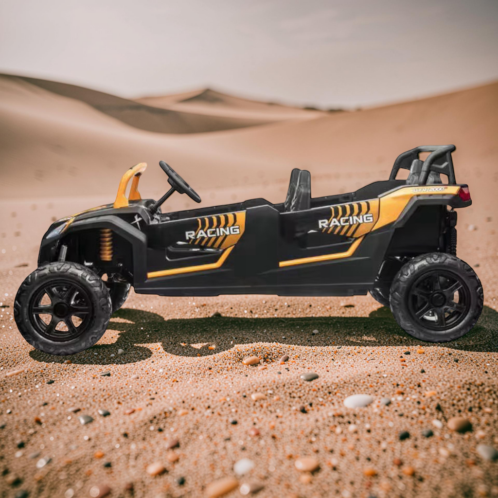 2026 XXXXL 4-Seater Kids Electric UTV – Ages 3–14, 600W Performance Motor, Metal Frame, Off-Road Air Tires, Disk Foot Brake, LED Lights & Bluetooth Speakers