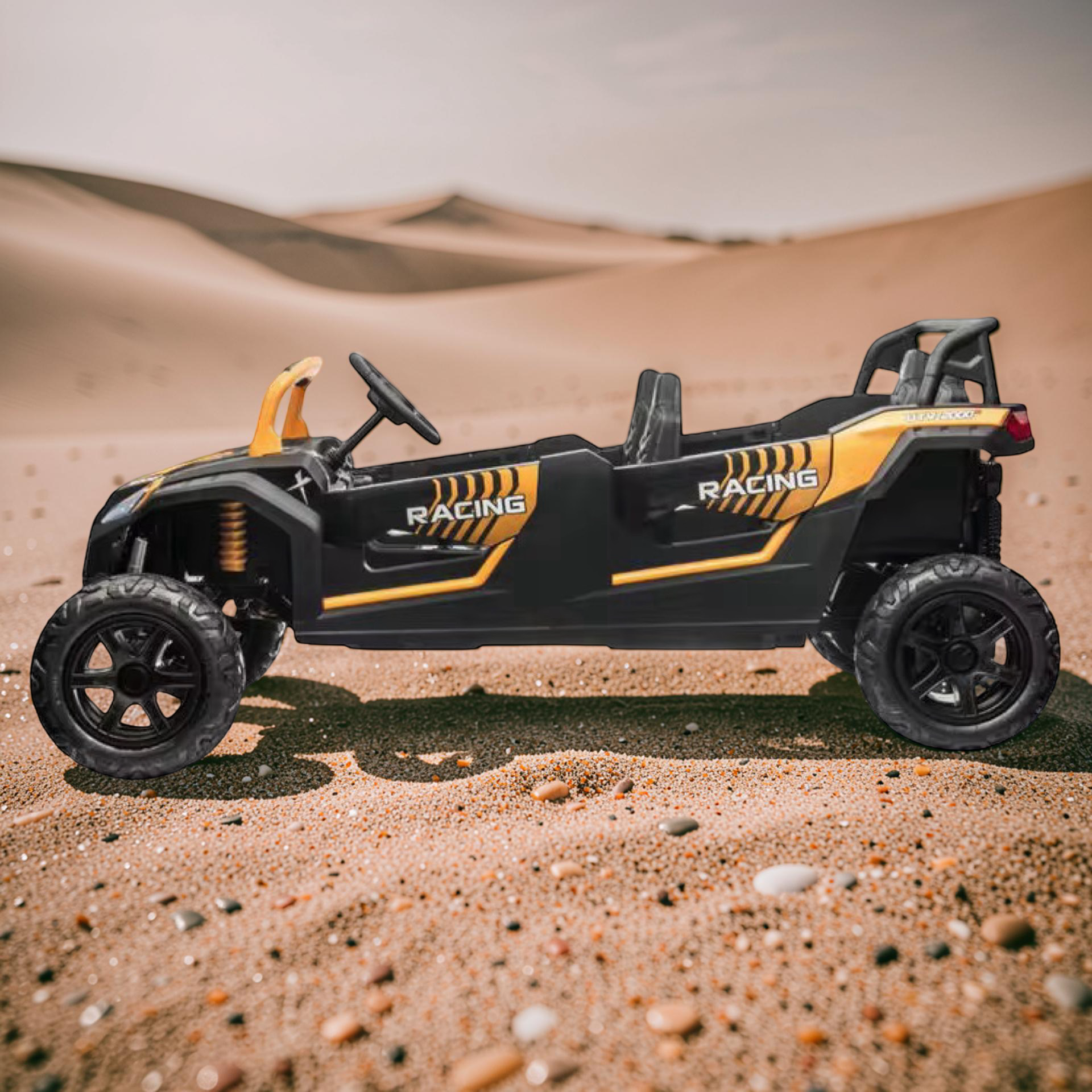 2026 XXXXL 4-Seater Kids Electric UTV – Ages 3–14, 600W Performance Motor, Metal Frame, Off-Road Air Tires, Disk Foot Brake, LED Lights & Bluetooth Speakers