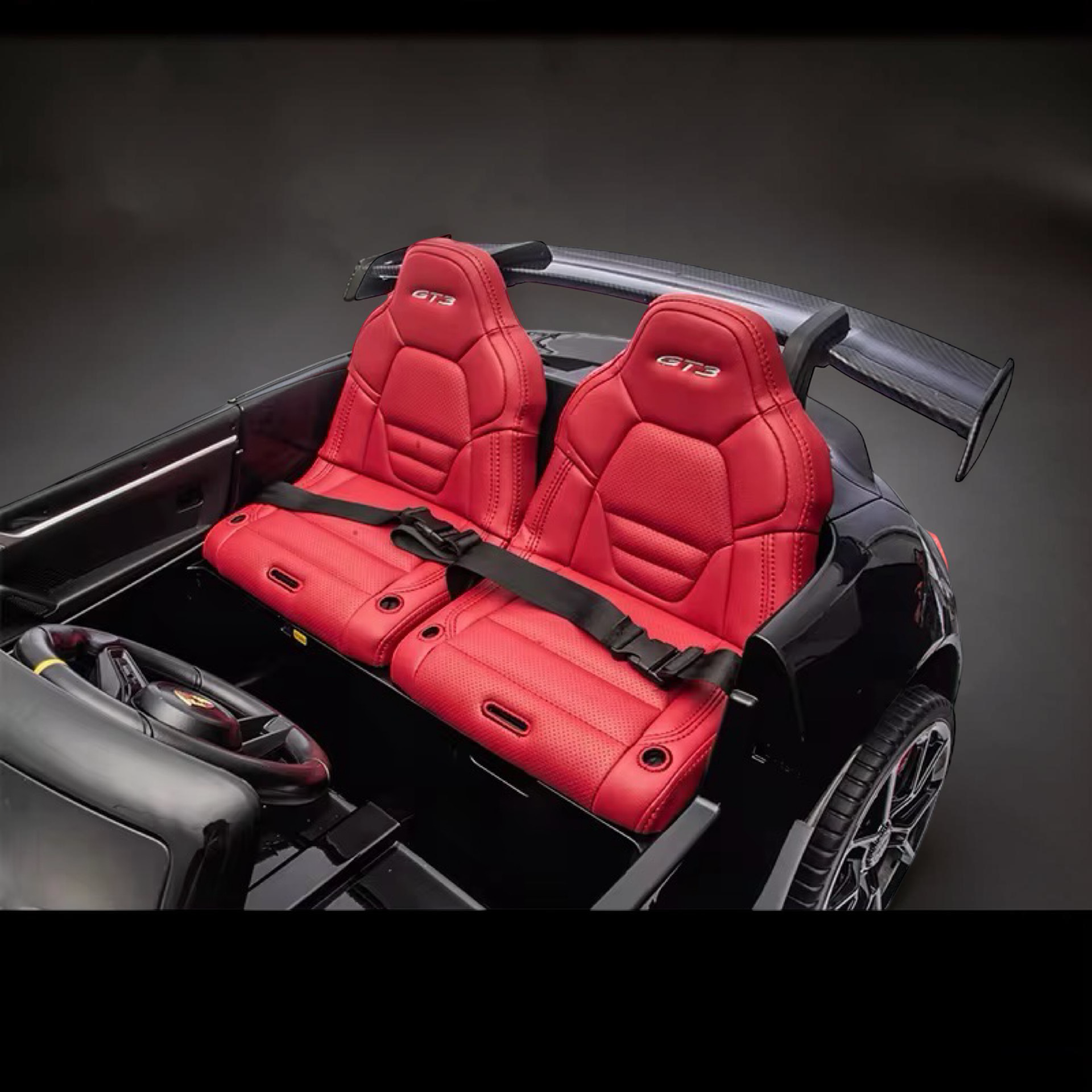2026 XXL 2-Seater Kids Ride-On by Porsche – Dual 180W Motors, Leather Seats, Rubber Tires, LED Lights, Touchscreen LCD, Bluetooth & Remote Control