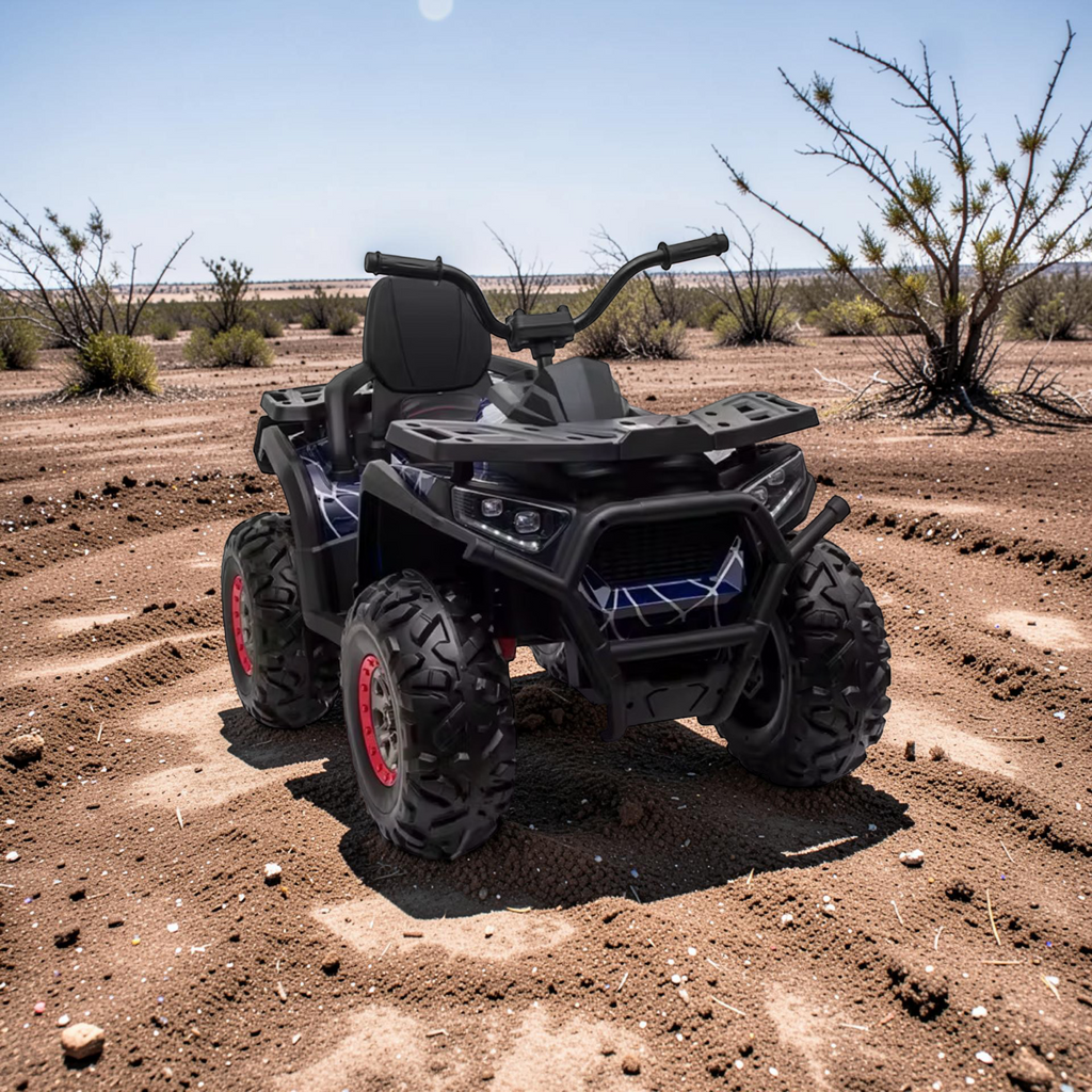 2026 XL Electronix Kids ATV Ride-On – 90W 4 Motors 4x4, Rugged Rubber Tires, Leather Seat, LED Lights (Ages 2–8)