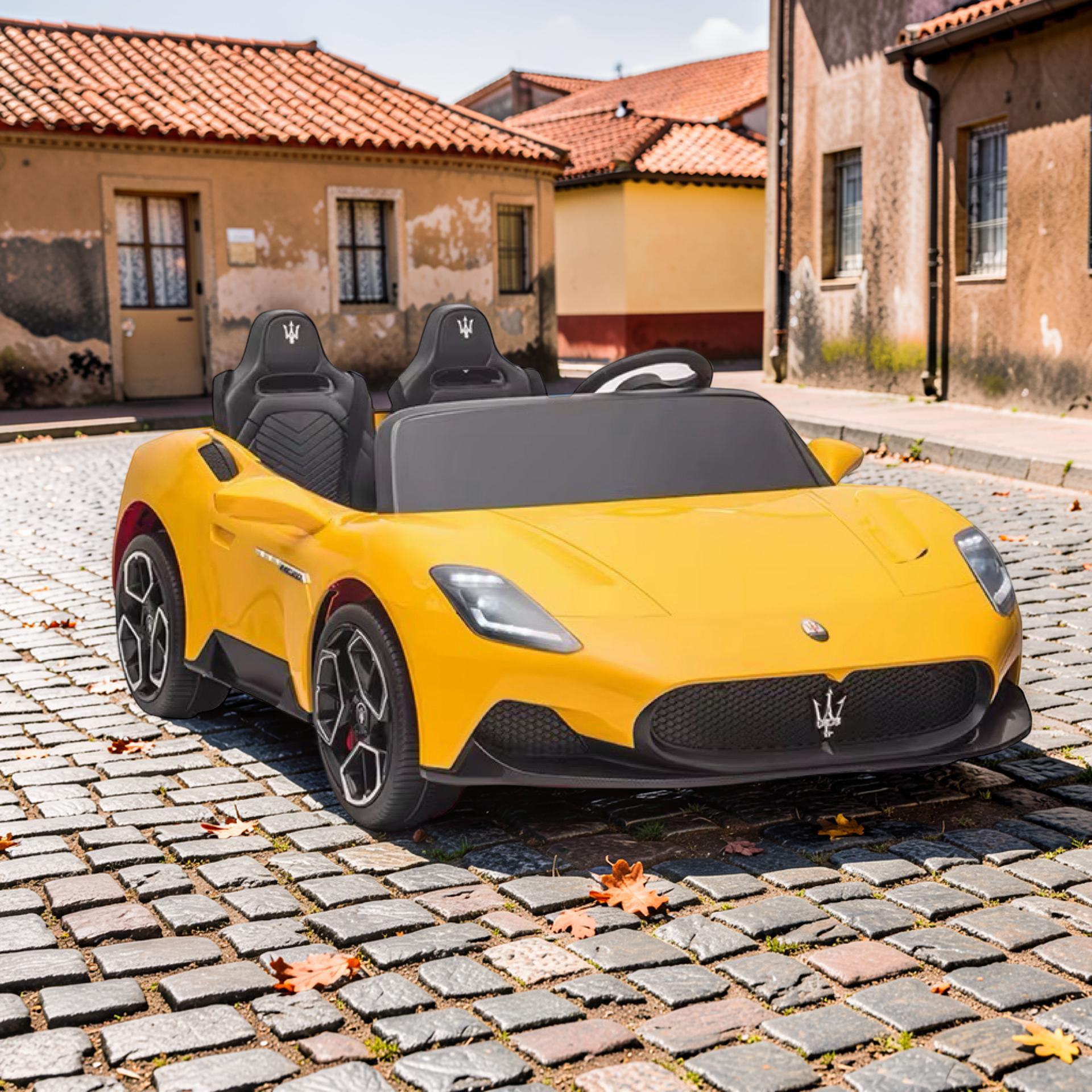 2026 XXL Maserati Kids 2-Seater Ride-On Car – 180W Dual Motors, Leather Seats, Hydraulic Butterfly Doors, LED Lights, Bluetooth, Remote Control (Ages 3–8)