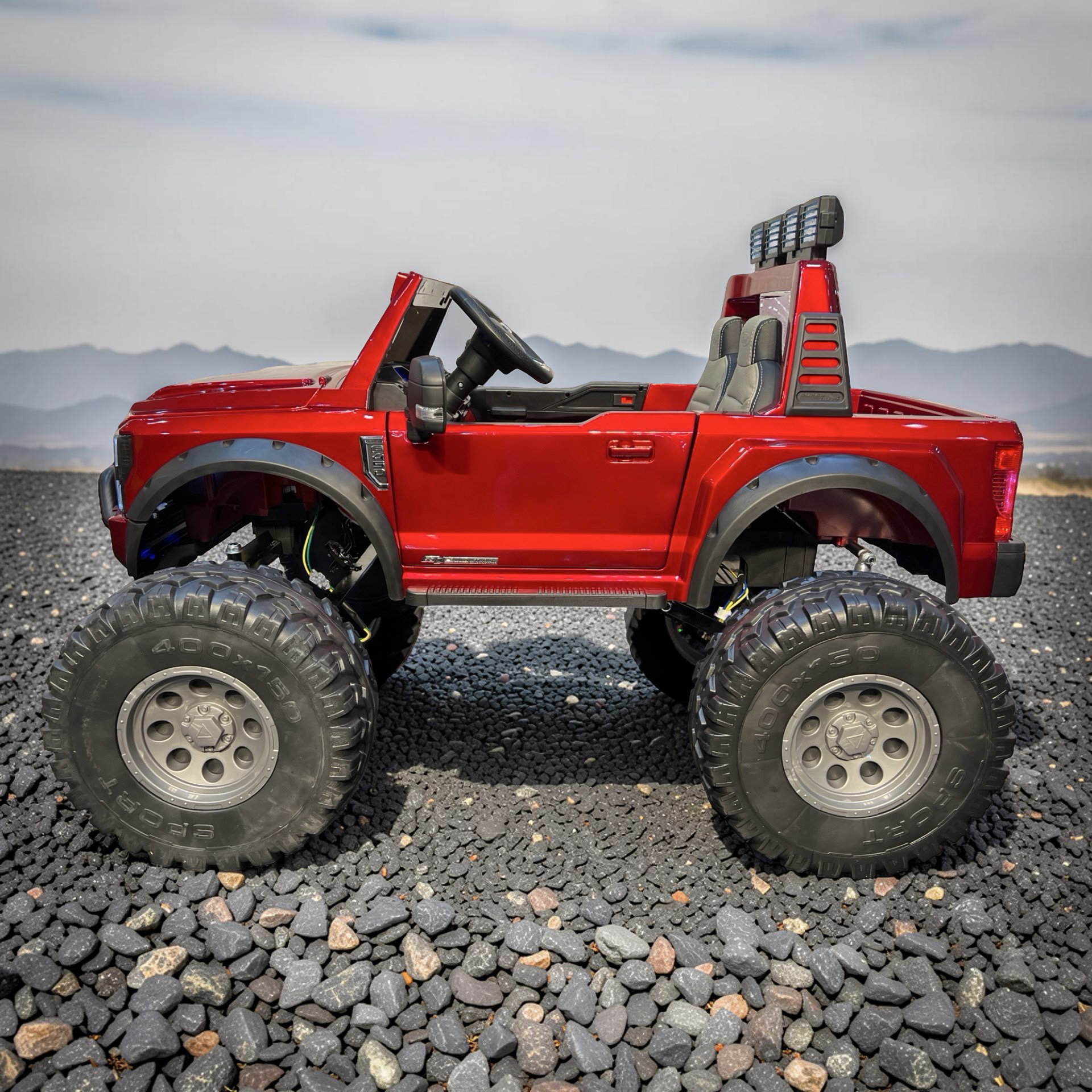 2026 Ford F-450 Lifted Kids Ride-On Truck – XXL 2-Seater (Ages 3–8), 180W 4 Motors, Leather Seats, Off-Road Rubber Tires, LED Lights, Bluetooth Speakers & Parental Remote Control