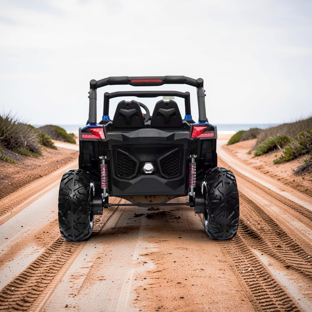2026 XXL UTV Z Kids 2-Seater Ride-On – 90W 4 Motors, Leather Seats, Rubber Tires, Touchscreen LCD, LED Lights, Bluetooth, Remote Control (Ages 3–8)