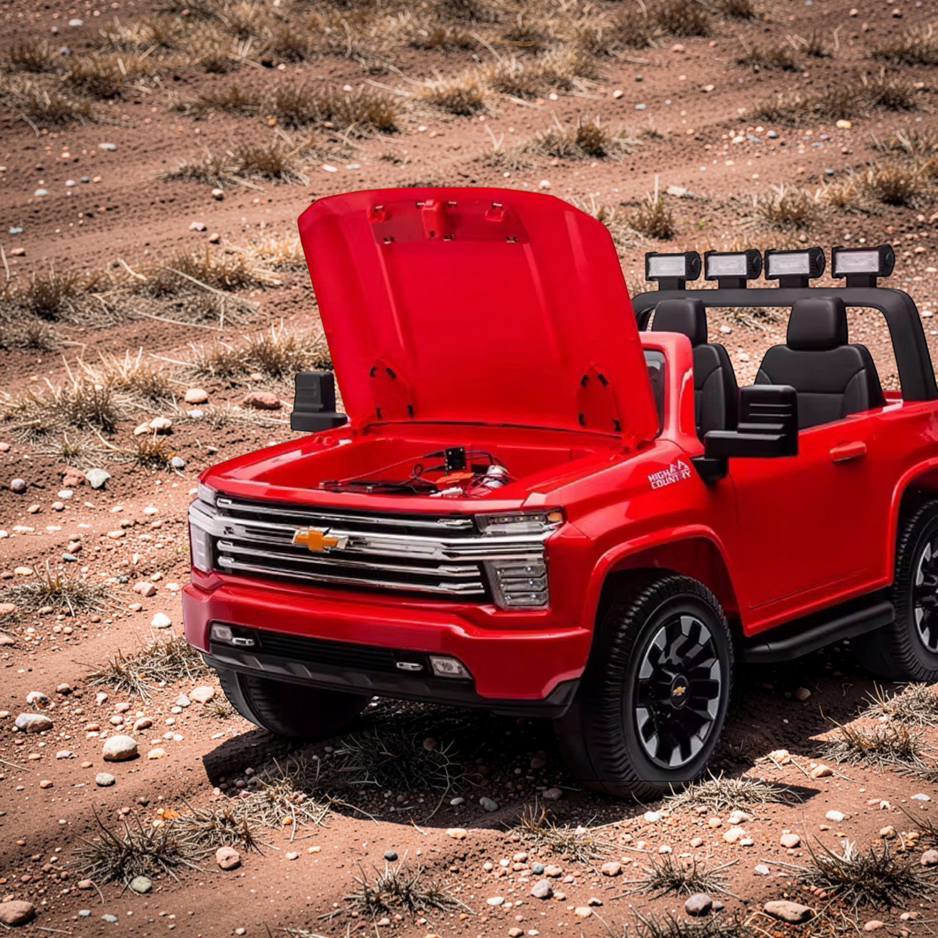 2026 XL Chevrolet Silverado Kids Ride-On Truck – Dual Motors, 2-Seater, Rubber Tires, LED Lights, Remote Control (Ages 3–8)
