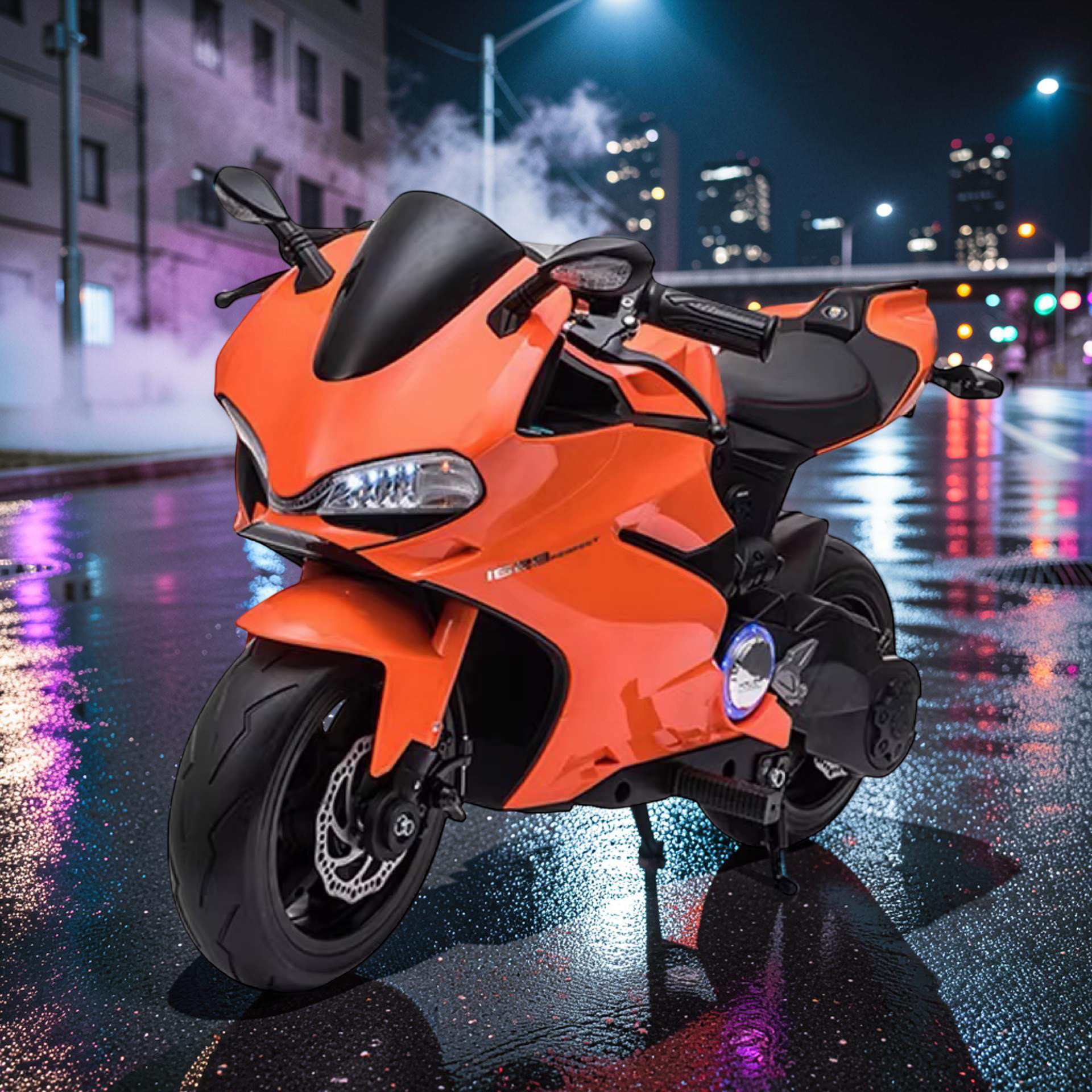 2026 XXL Premium Performance Ducati Kids Electric Motorcycle – 250W Motor, Leather Seat, Rubber Wheels, LED Lights & Bluetooth Speakers