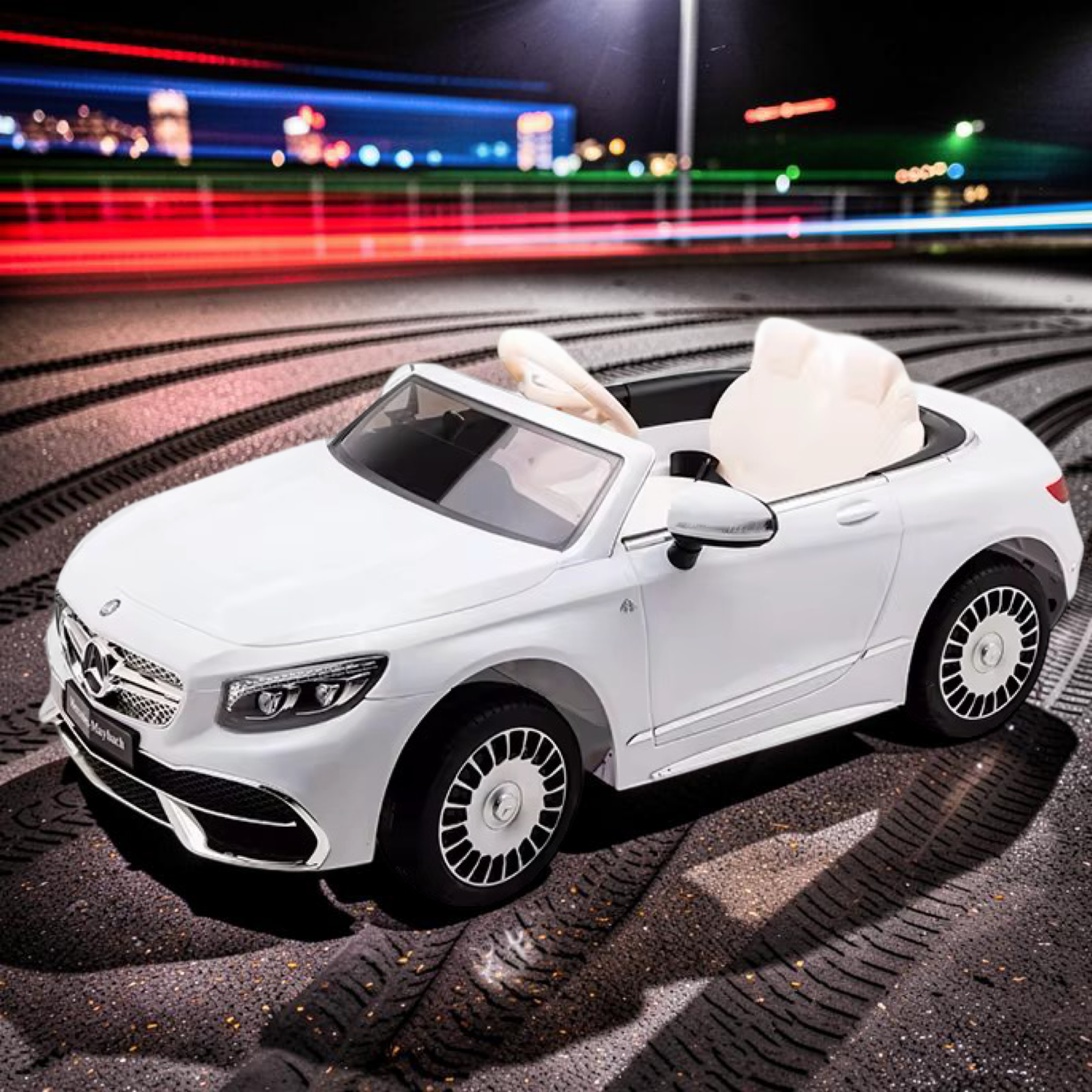 2026 Mercedes-Benz Maybach Kids Ride-On Car – XL (Ages 1–6), 75W Dual Motors, Leather Seat, Touchscreen LCD, LED Lights, Bluetooth & Parental Remote Control