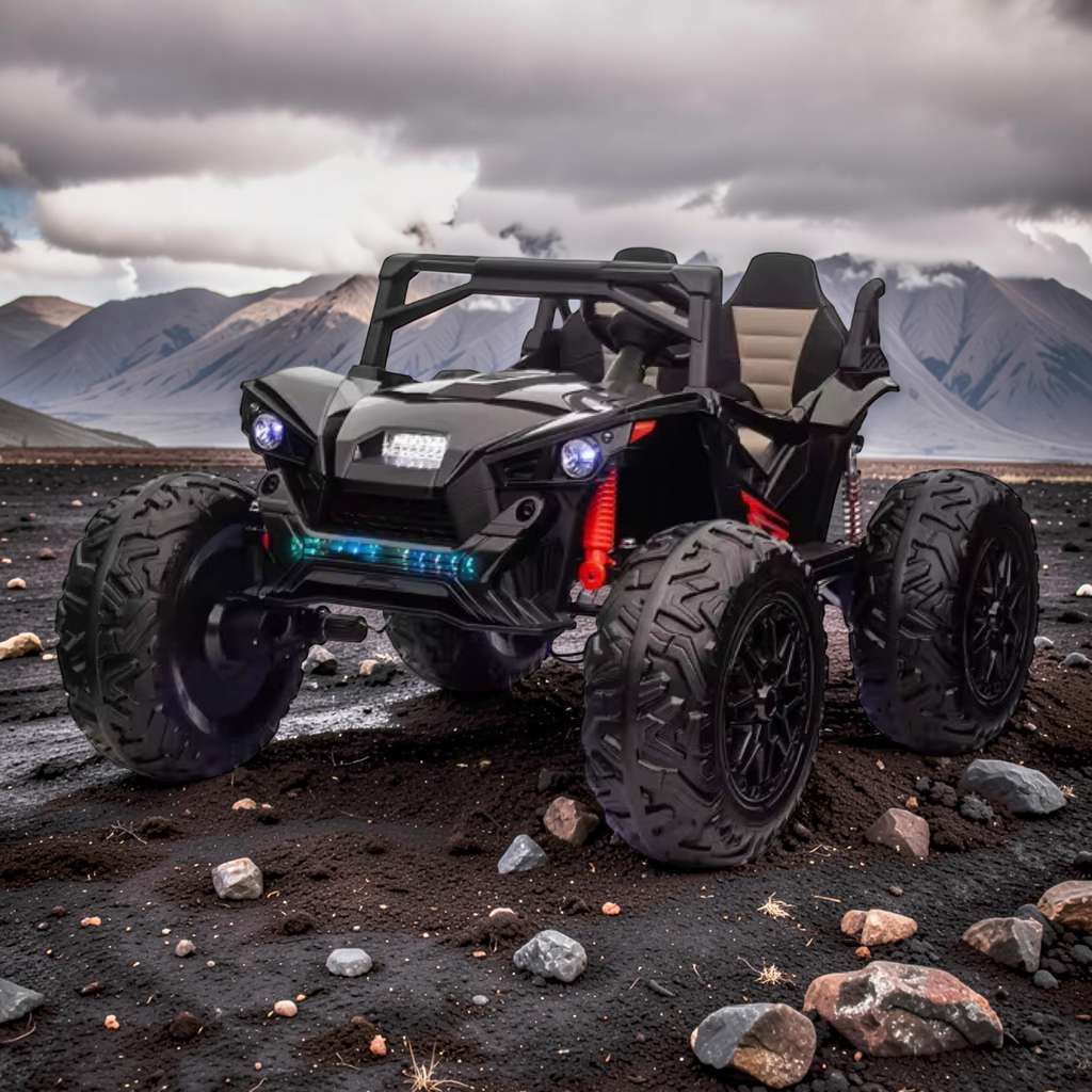 2026 XXL Electronix Dune Buggy Sport Kids 2-Seater Ride-On – 180W 4 Motors, Leather Seats, Rubber Tires, LED Lights, Bluetooth Speakers & Remote Control (Ages 3–8)