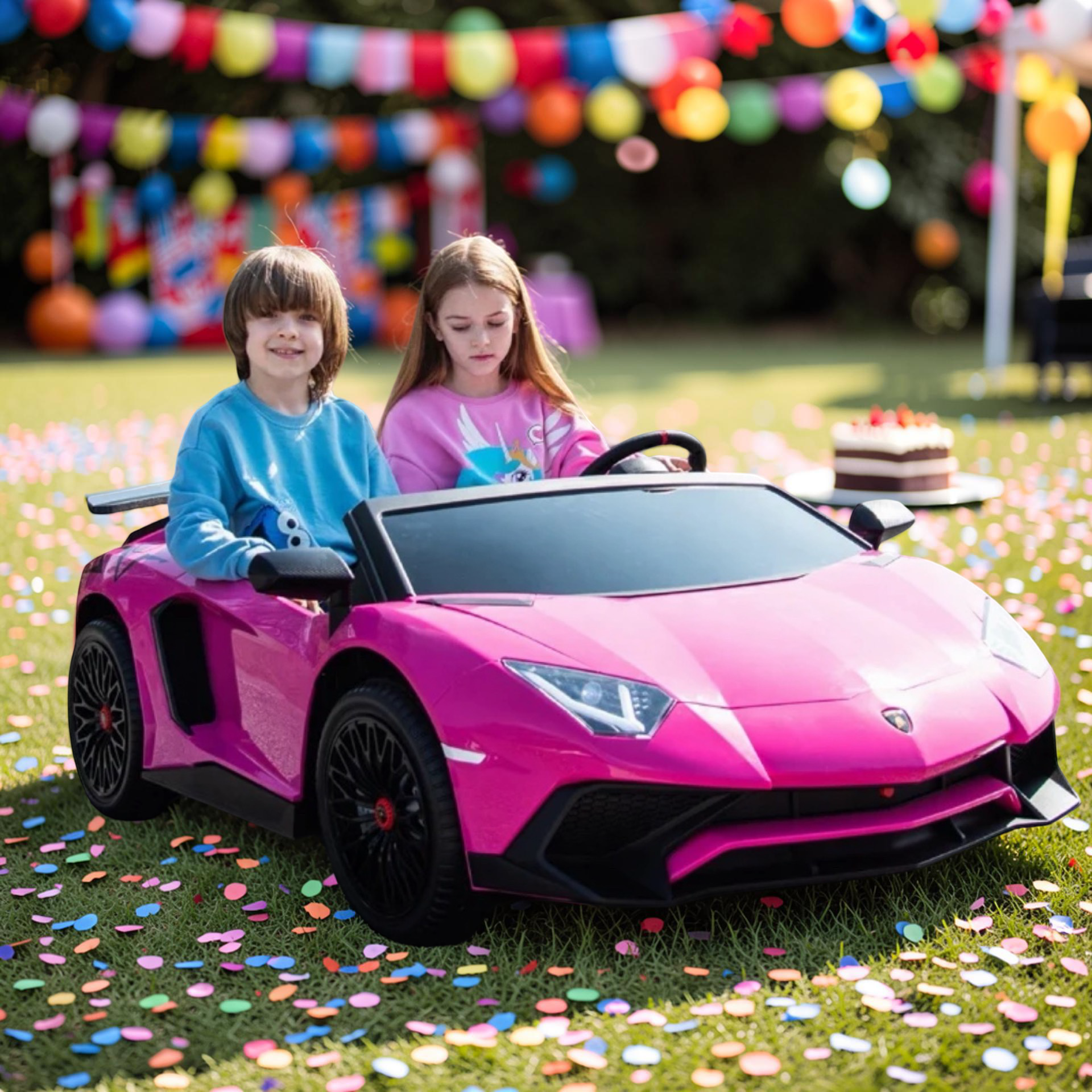 2026 XXXL (6–14) LAMBORGHINI AVENTADOR 2-SEATER 200W BRUSHLESS ELECTRIC SUPERCAR – RENTAL