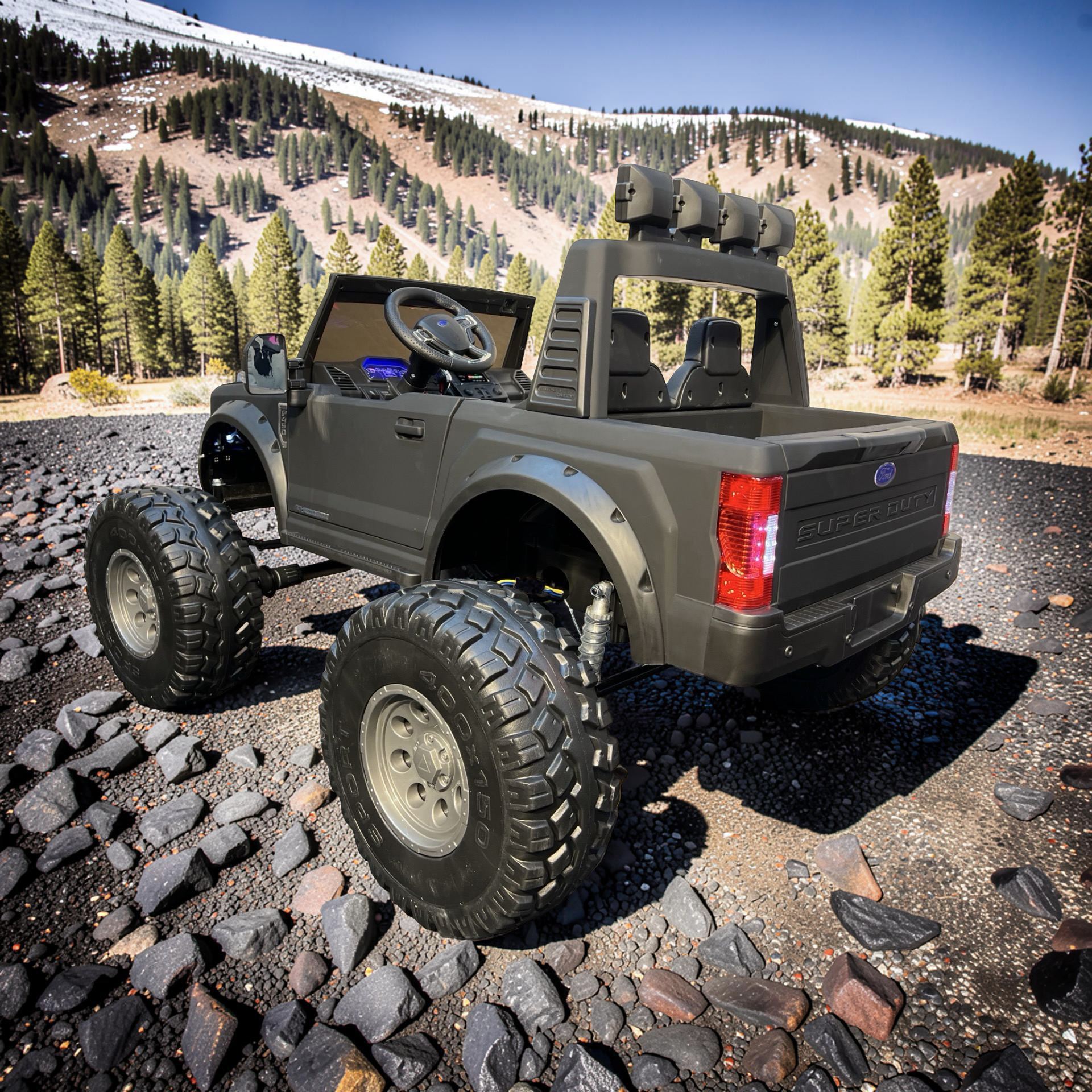 2026 Ford F-450 Lifted Kids Ride-On Truck – XXL 2-Seater (Ages 3–8), 180W 4 Motors, Leather Seats, Off-Road Rubber Tires, LED Lights, Bluetooth Speakers & Parental Remote Control
