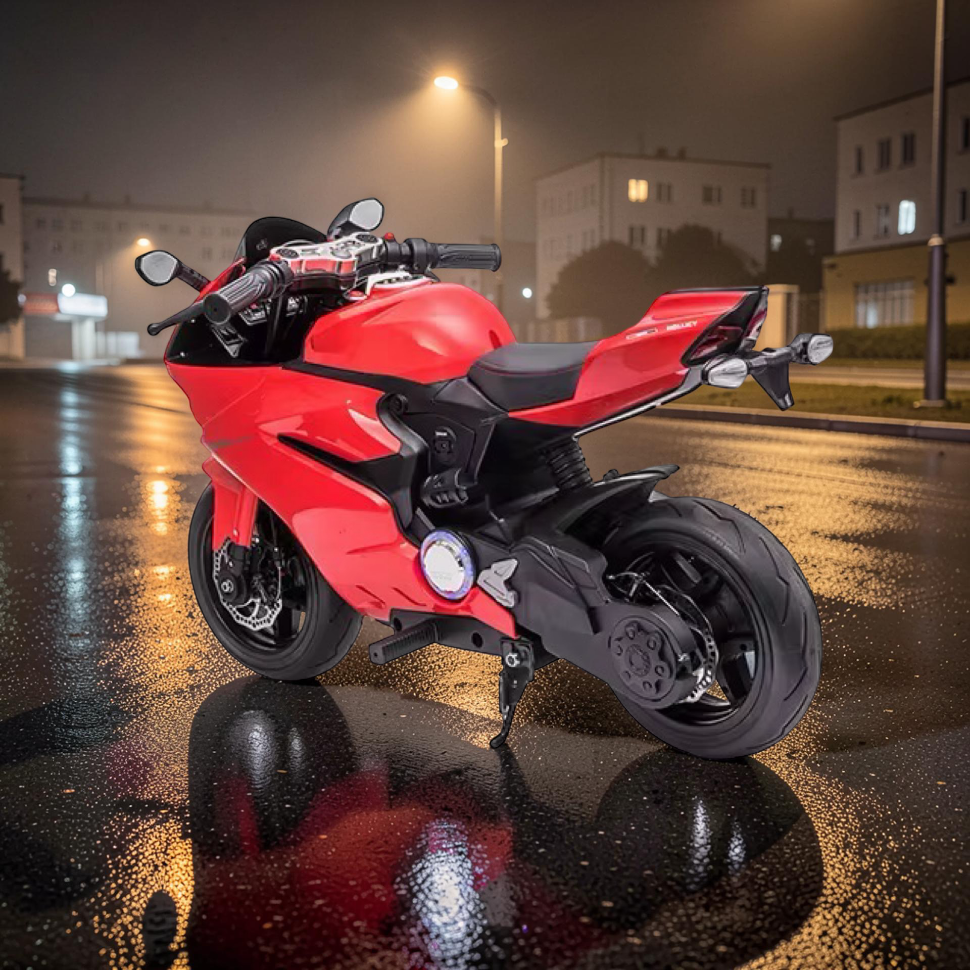 2026 XXL Premium Performance Ducati Kids Electric Motorcycle – 250W Motor, Leather Seat, Rubber Wheels, LED Lights & Bluetooth Speakers