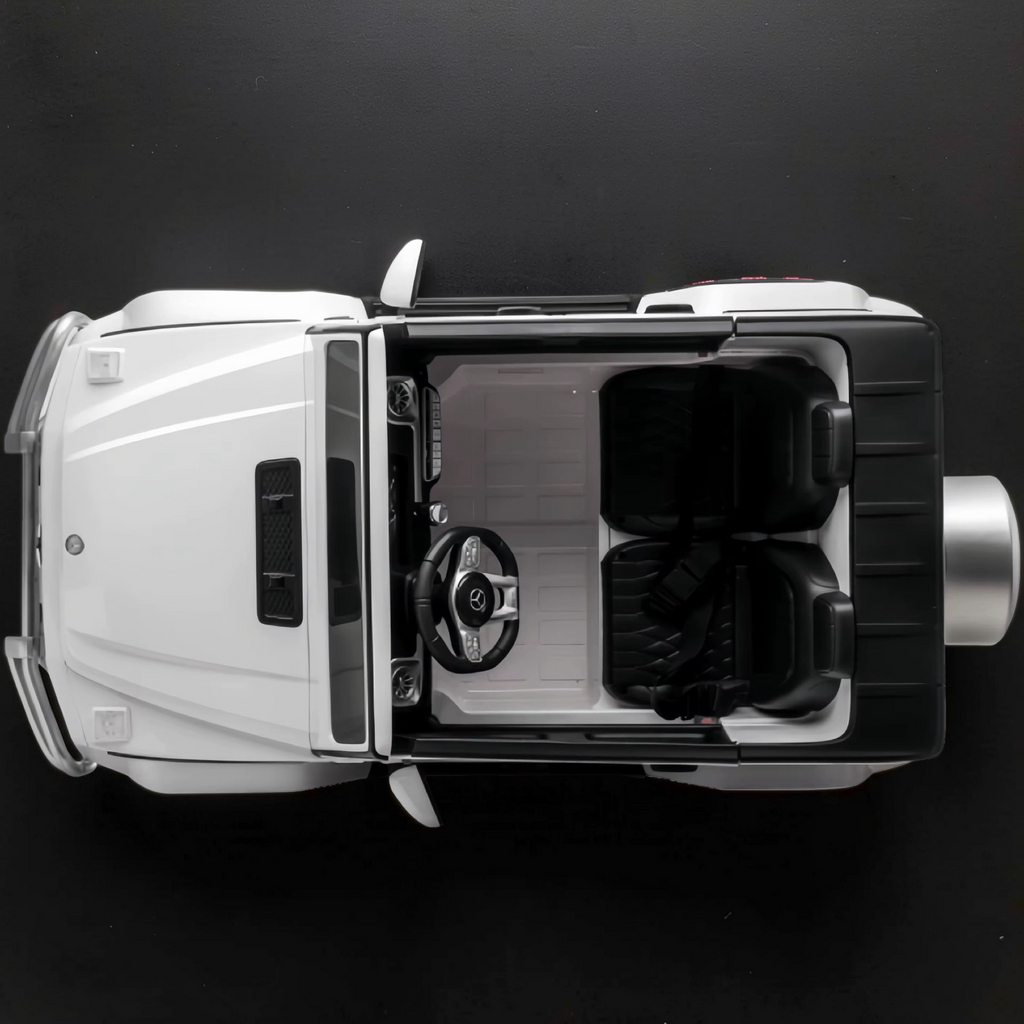 2026 XXL Mercedes-Benz AMG G-Wagon Kids 2-Seater Ride-On SUV – 150W 4 Motors, Leather Seats, Rubber Tires, LED Lights, Bluetooth Speakers & Remote Control (Ages 3–10)