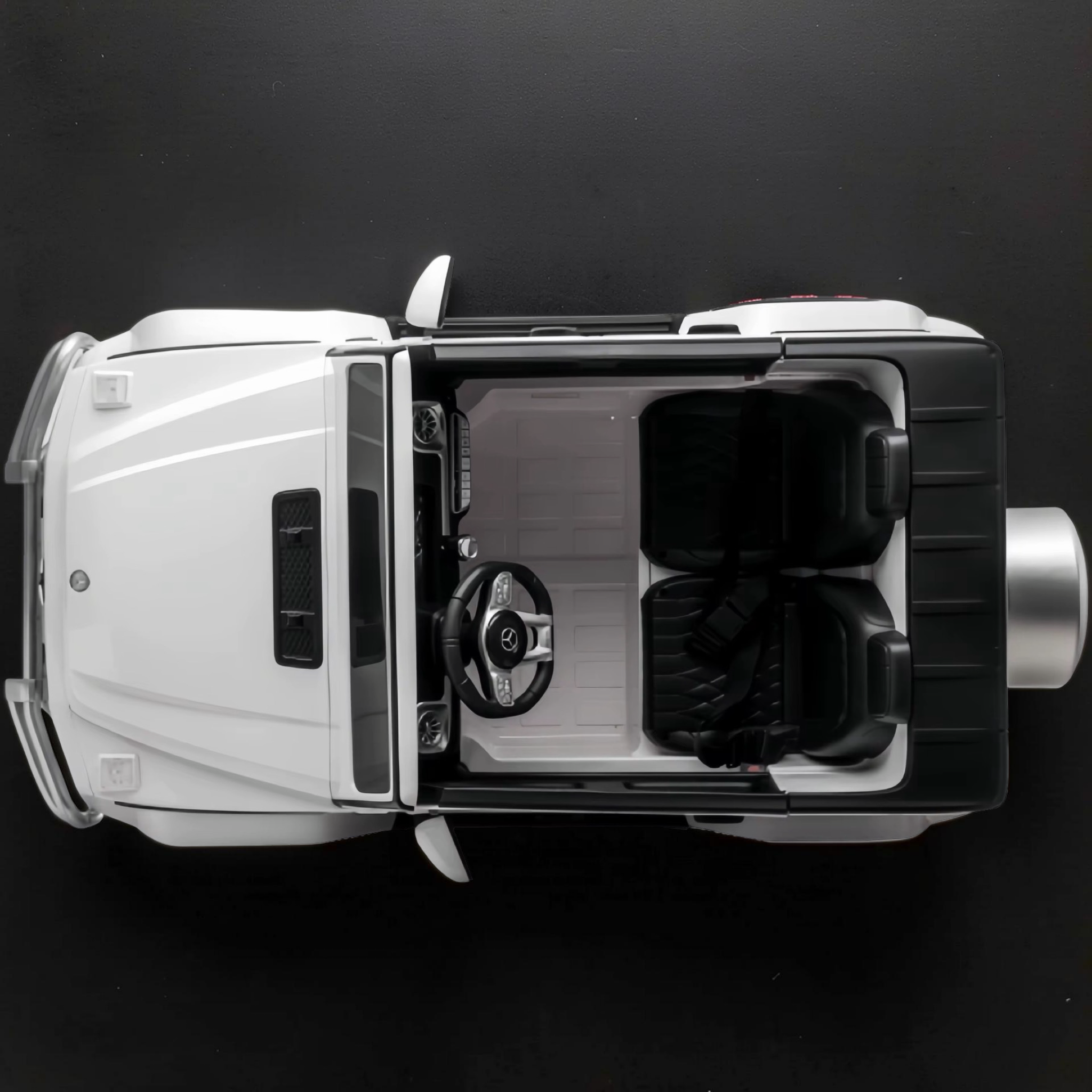 2026 XXL Mercedes-Benz AMG G-Wagon Kids 2-Seater Ride-On SUV – 150W 4 Motors, Leather Seats, Rubber Tires, LED Lights, Bluetooth Speakers & Remote Control (Ages 3–10)