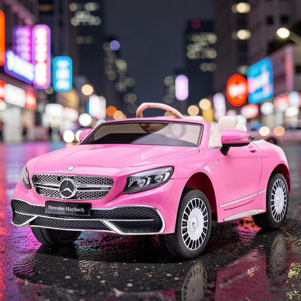 2026 Mercedes-Benz Maybach Kids Ride-On Car – XL (Ages 1–6), 75W Dual Motors, Leather Seat, Touchscreen LCD, LED Lights, Bluetooth & Parental Remote Control
