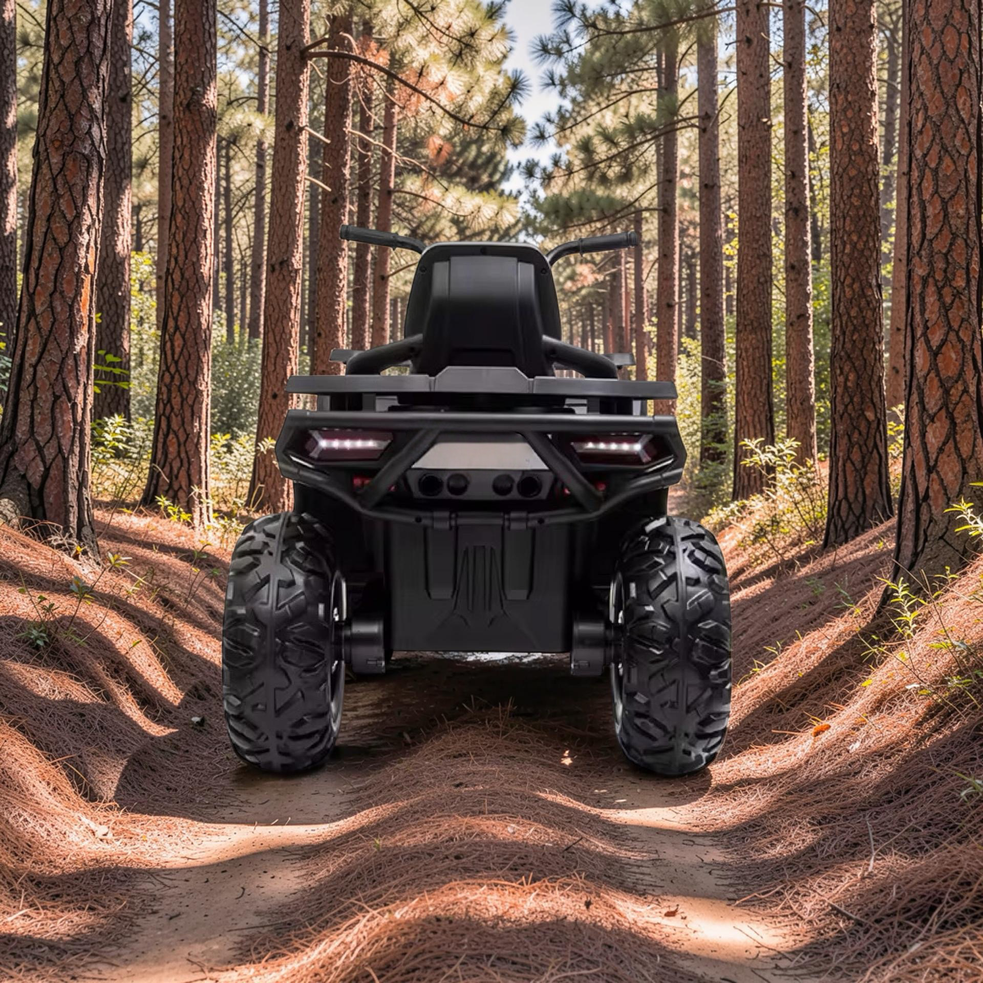 2026 XL Electronix Kids ATV Ride-On – 90W 4 Motors 4x4, Rugged Rubber Tires, Leather Seat, LED Lights (Ages 2–8)