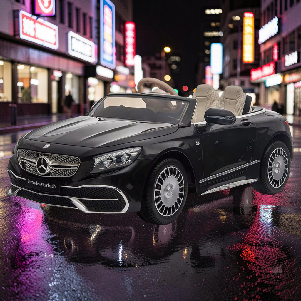 2026 Mercedes-Benz Maybach Kids Ride-On Car – XL (Ages 1–6), 75W Dual Motors, Leather Seat, Touchscreen LCD, LED Lights, Bluetooth & Parental Remote Control