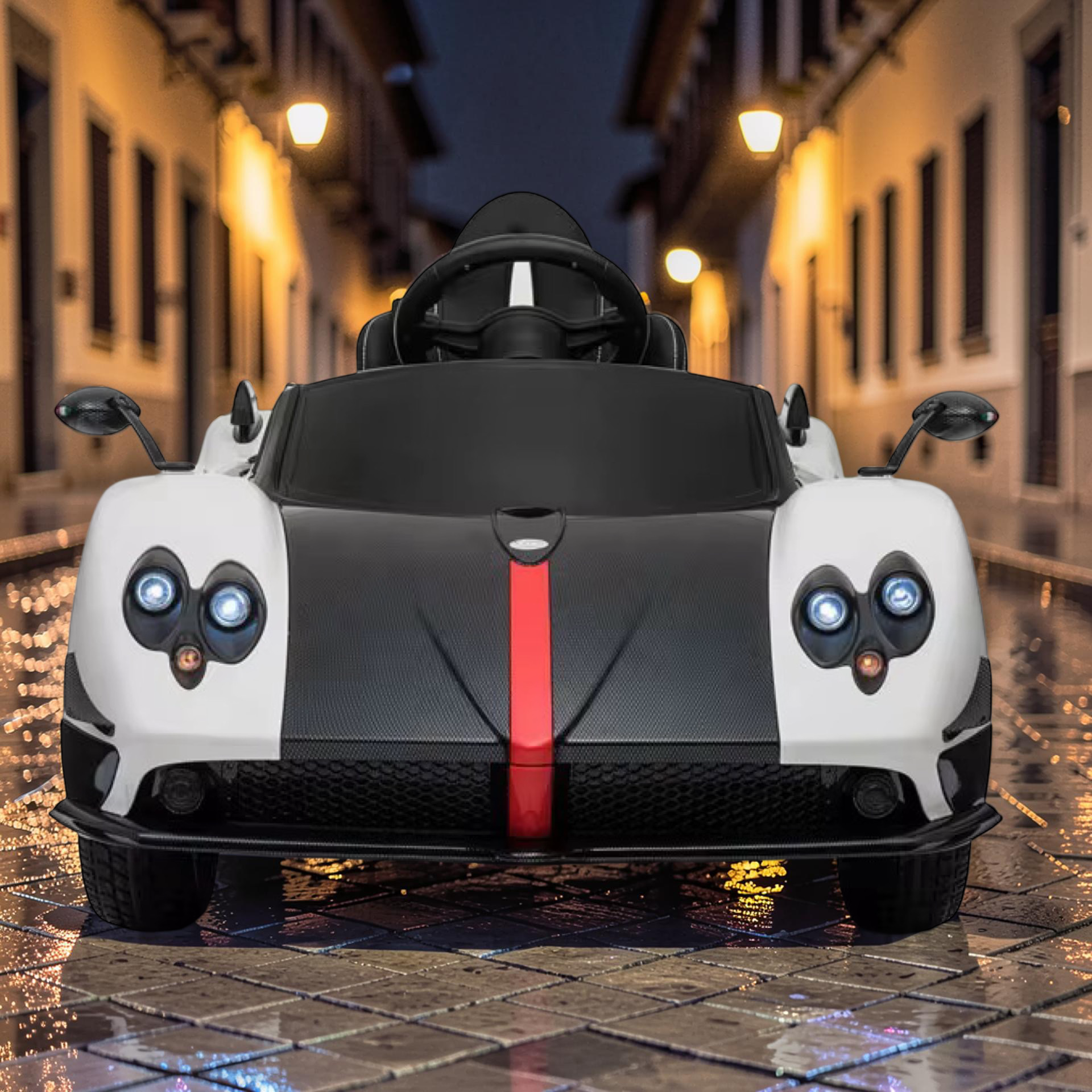 2026 XL Pagani Kids Ride-On Car – Dual 75W Motors, Leather Seat, LED Lights, Touchscreen LCD, Bluetooth & Remote Control