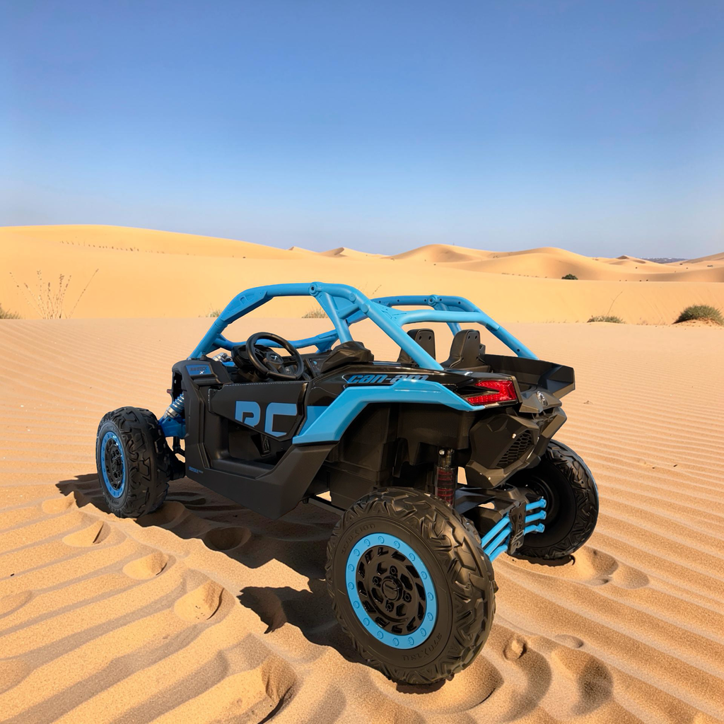 2026 Maverick Lifted Kids Ride-On UTV – XXL 2-Seater (Ages 3–8), 200W 4 Motors, Leather Seats, Off-Road Rubber Tires, LED Lights, Bluetooth Speakers & Parental Remote Control