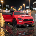 2026 Large Ford Mustang Kids Ride-On Car – 90W Dual Motors, Leather Seat, Rubber Tires, LED Lights, Bluetooth Speakers & Remote Control (Ages 1–7)