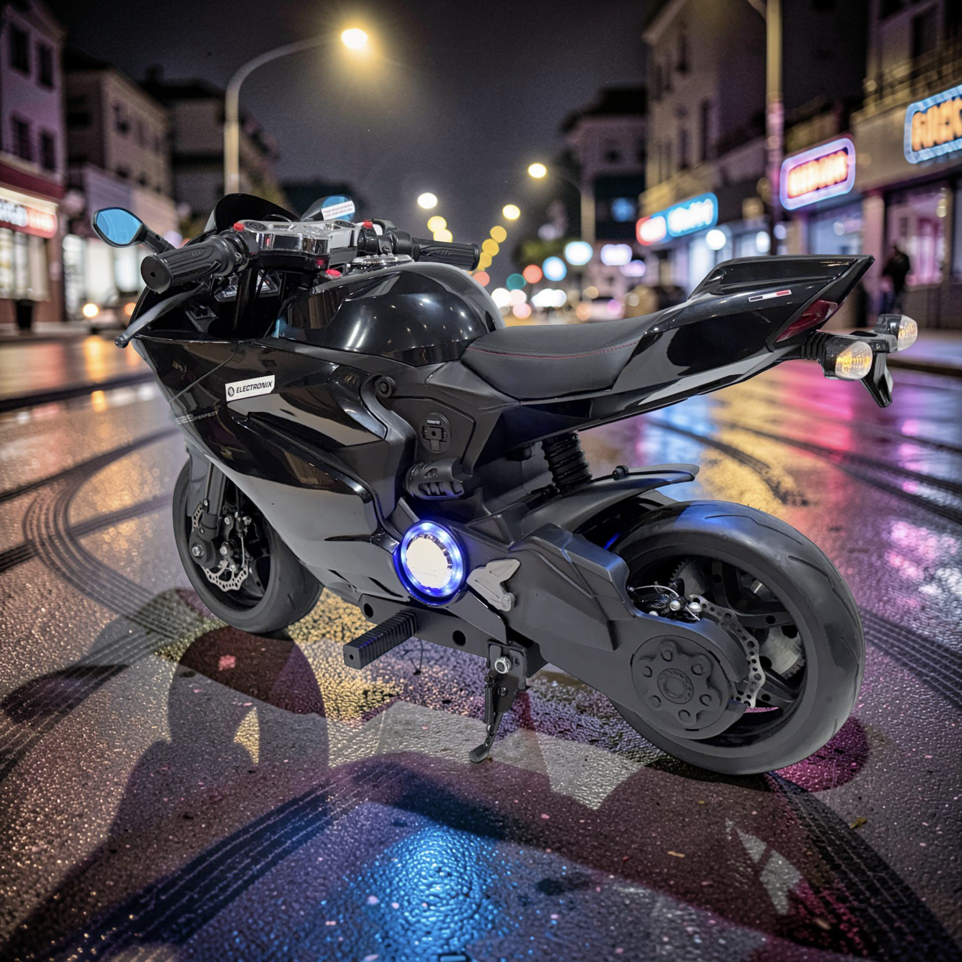 2026 XXL Premium Performance Ducati Kids Electric Motorcycle – 250W Motor, Leather Seat, Rubber Wheels, LED Lights & Bluetooth Speakers