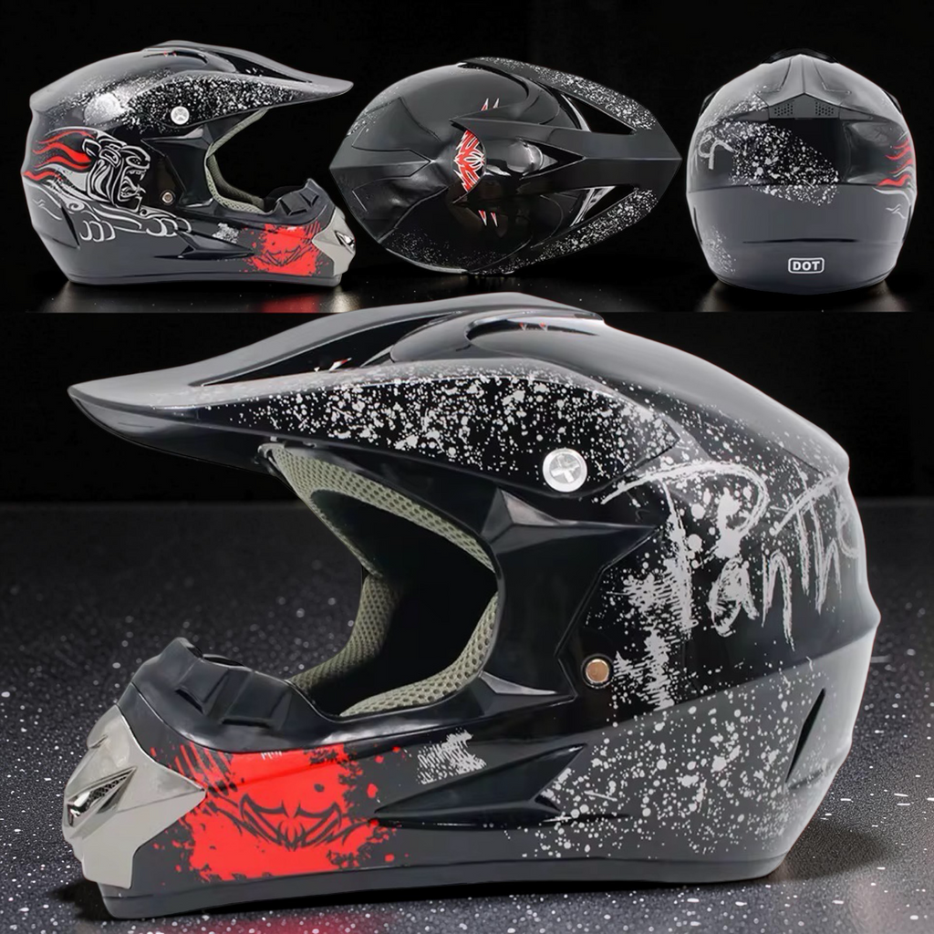 Pro Youth Motocross Helmet with Visor – DOT Approved Lightweight Dirt Bike Helmet with Ultra-Soft Padding
