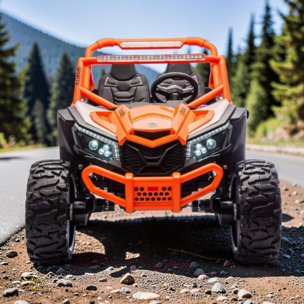 2026 XXL UTV Z Kids 2-Seater Ride-On – 180W 4 Motors, Leather Seats, Rubber Tires, Touchscreen LCD, LED Lights, Bluetooth Speakers & Remote Control (Ages 3–8)