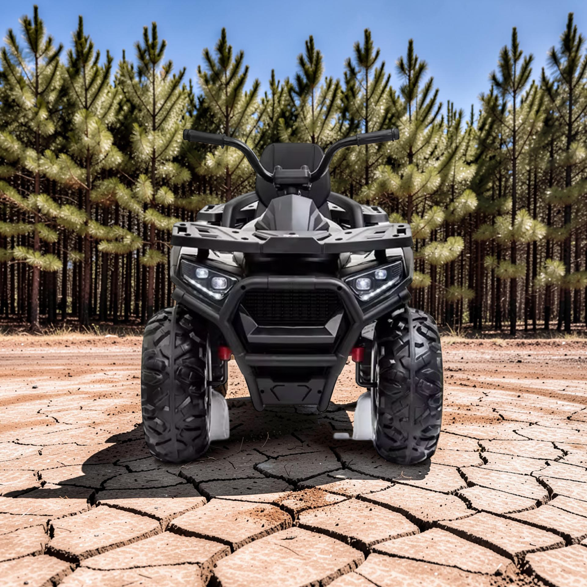 2026 XL Electronix Kids ATV Ride-On – 90W 4 Motors 4x4, Rugged Rubber Tires, Leather Seat, LED Lights (Ages 2–8)
