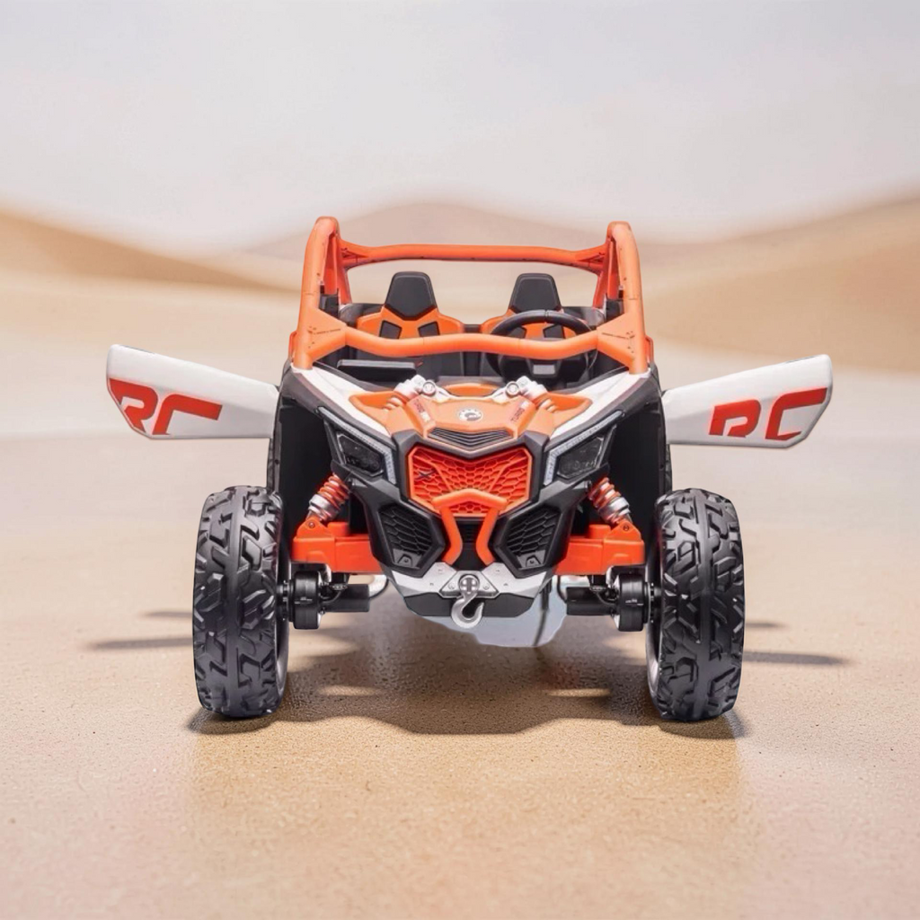 2026 Maverick Lifted Kids Ride-On UTV – XXL 2-Seater (Ages 3–8), 200W 4 Motors, Leather Seats, Off-Road Rubber Tires, LED Lights, Bluetooth Speakers & Parental Remote Control
