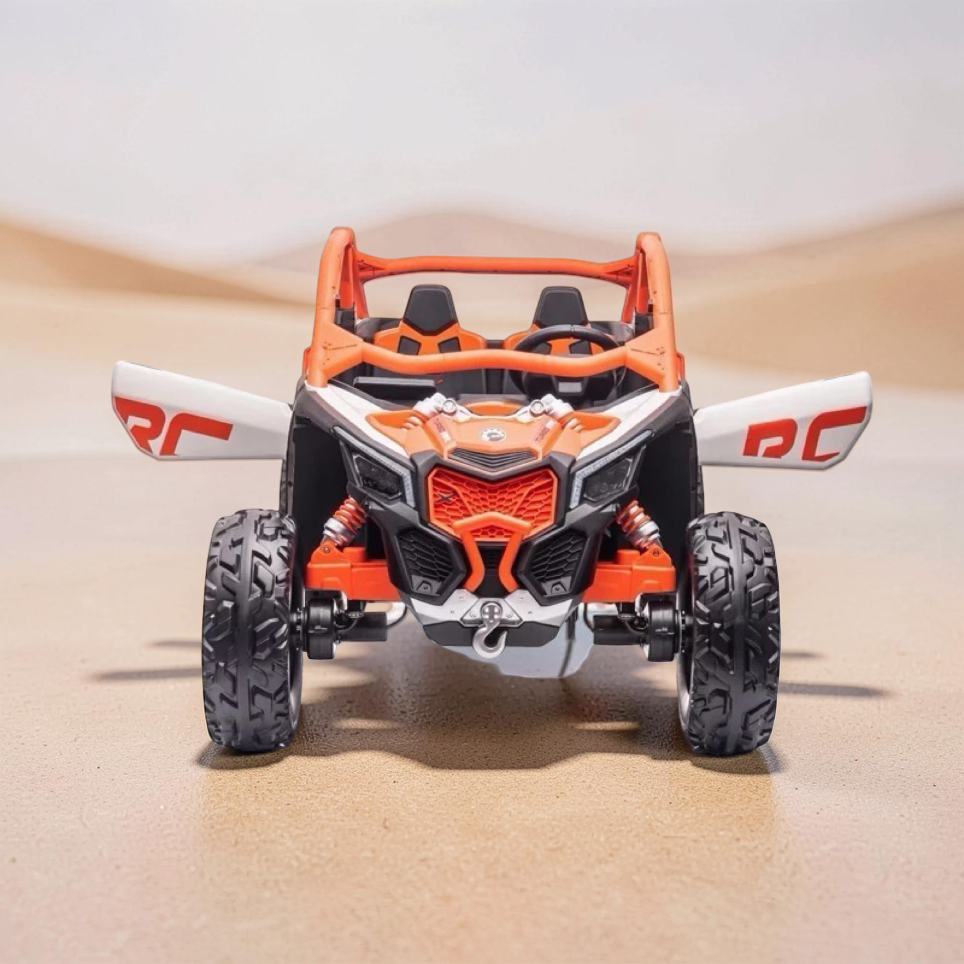 2026 Maverick Lifted Kids Ride-On UTV – XXL 2-Seater (Ages 3–8), 200W 4 Motors, Leather Seats, Off-Road Rubber Tires, LED Lights, Bluetooth Speakers & Parental Remote Control