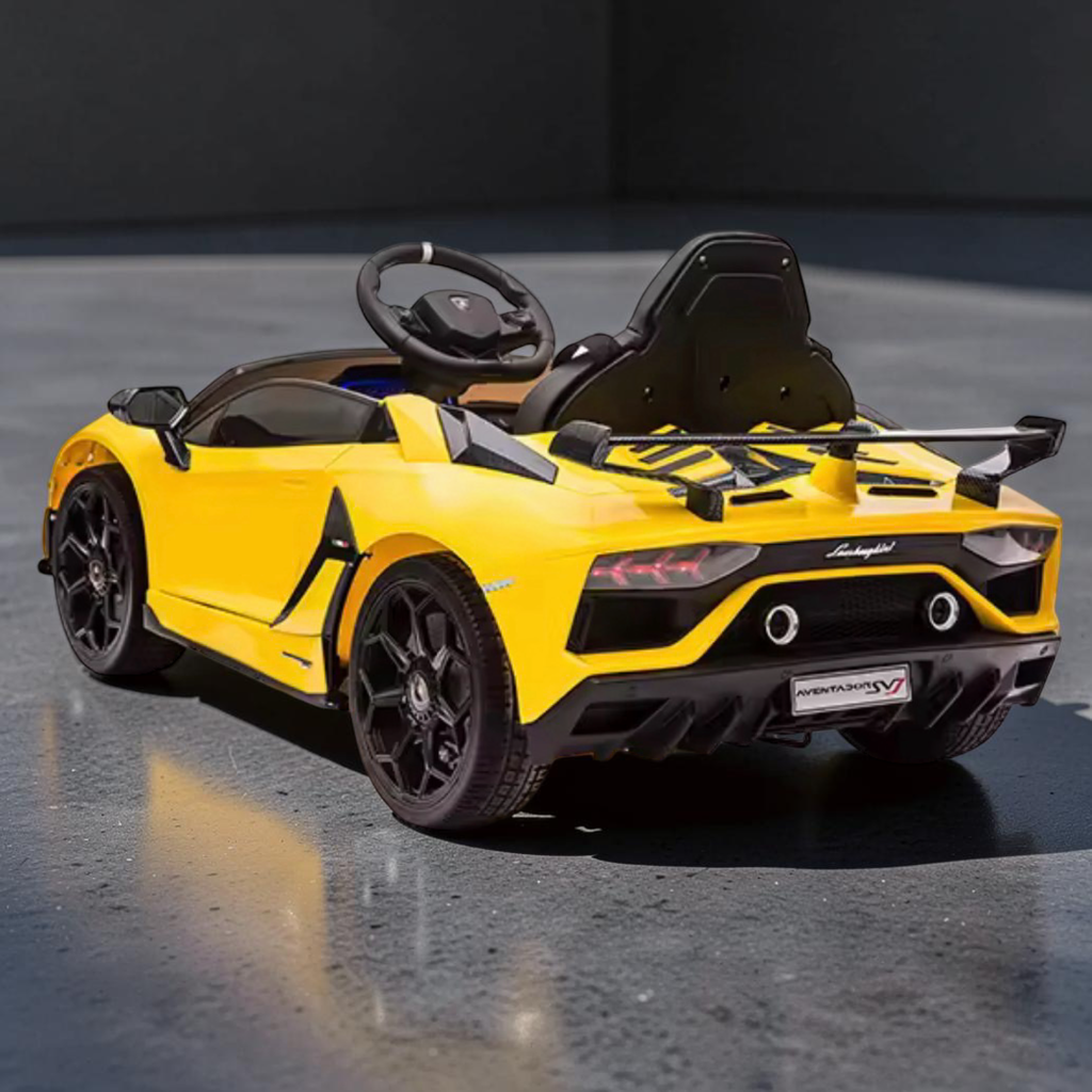 2026 Large Lamborghini Aventador Kids Ride-On Car – 50W Dual Motors, Hydraulic Butterfly Doors, LED Lights, Bluetooth Speakers & Remote Control