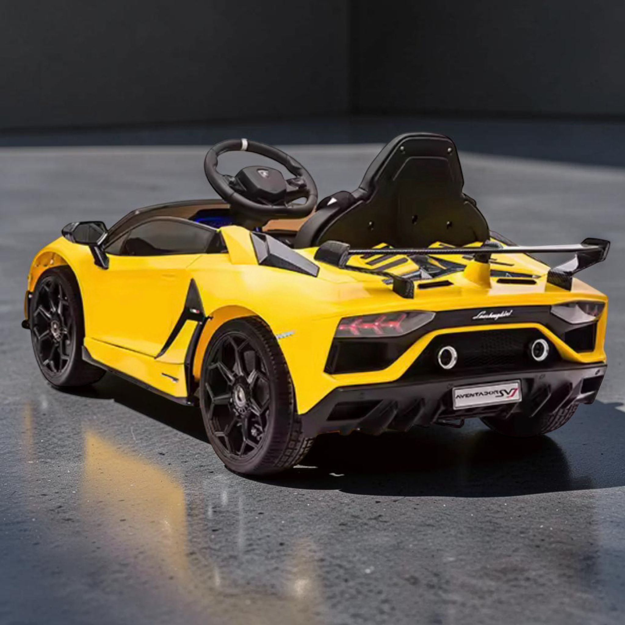 2026 Large Lamborghini Aventador Kids Ride-On Car – 50W Dual Motors, Hydraulic Butterfly Doors, LED Lights, Bluetooth Speakers & Remote Control