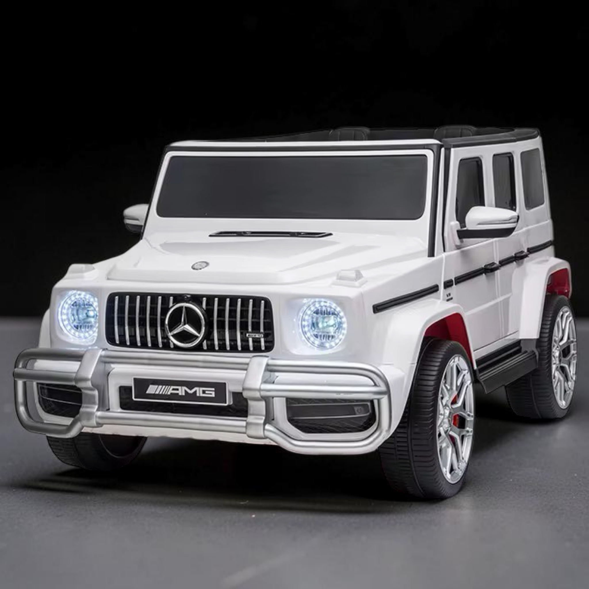 2026 XXL Mercedes-Benz AMG G-Wagon Kids 2-Seater Ride-On SUV – 150W 4 Motors, Leather Seats, Rubber Tires, LED Lights, Bluetooth Speakers & Remote Control (Ages 3–10)