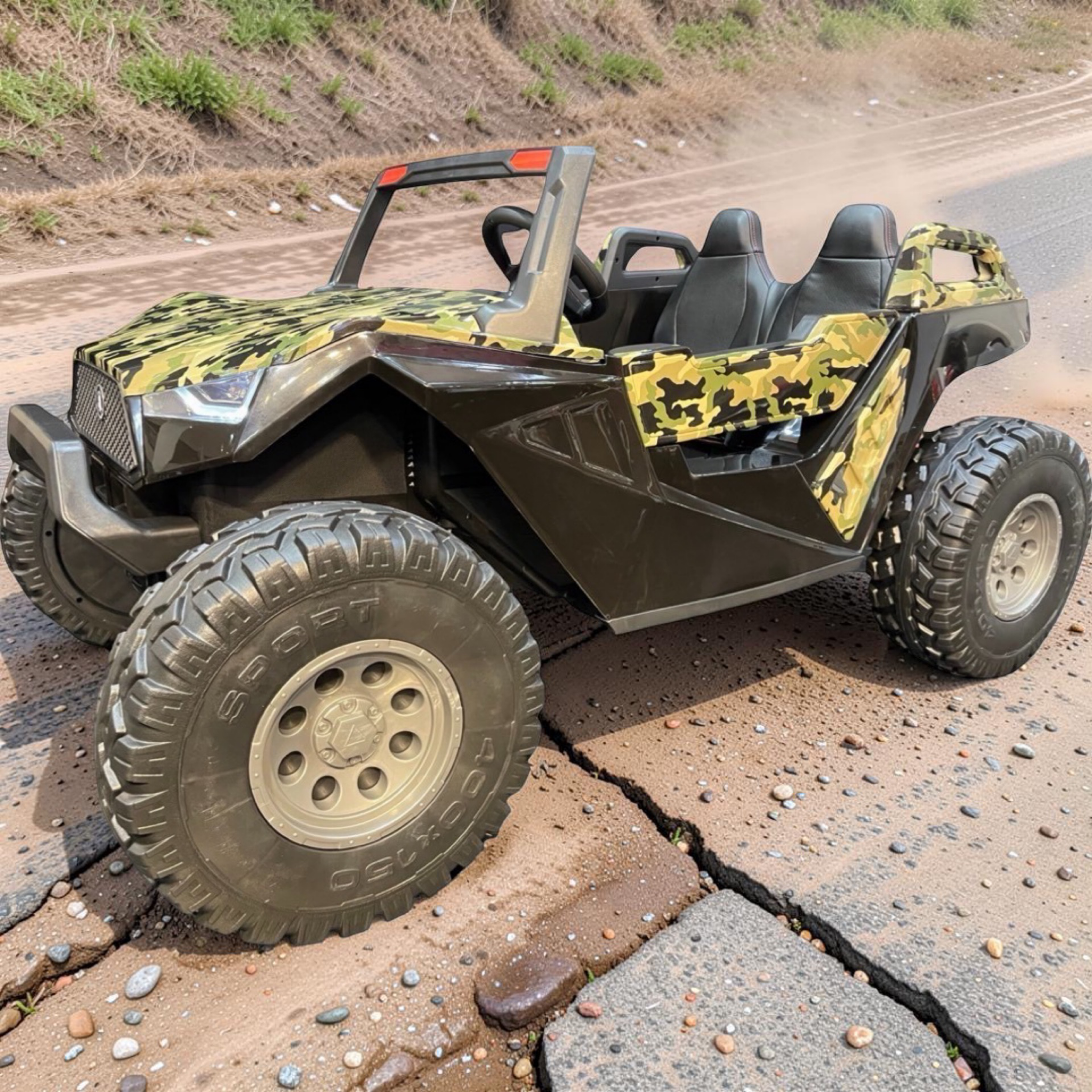 2026 XXL Dune Buggy ZX Kids Ride-On – 2 Seater (Ages 3–12), 180W 4 Motors, Off-Road Rubber Tires, Leather Seats, Touchscreen LCD, LED Lights, Bluetooth & Parental Remote Control